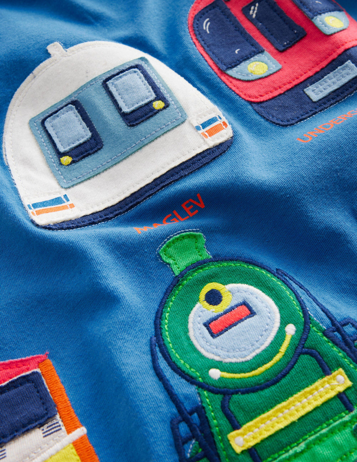 T-shirt à imprimé train-Trains bleu égyptien - Image 3