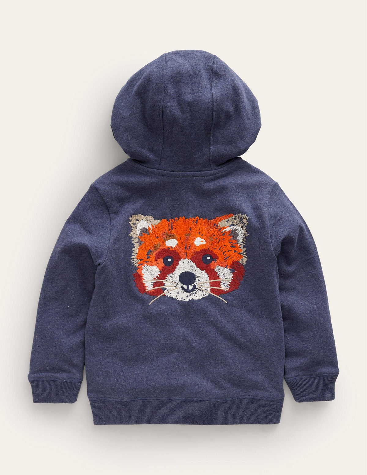 Hoodie mit durchgehendem Reißverschluss und Tiermotiv-Blau-Meliert Panda-2