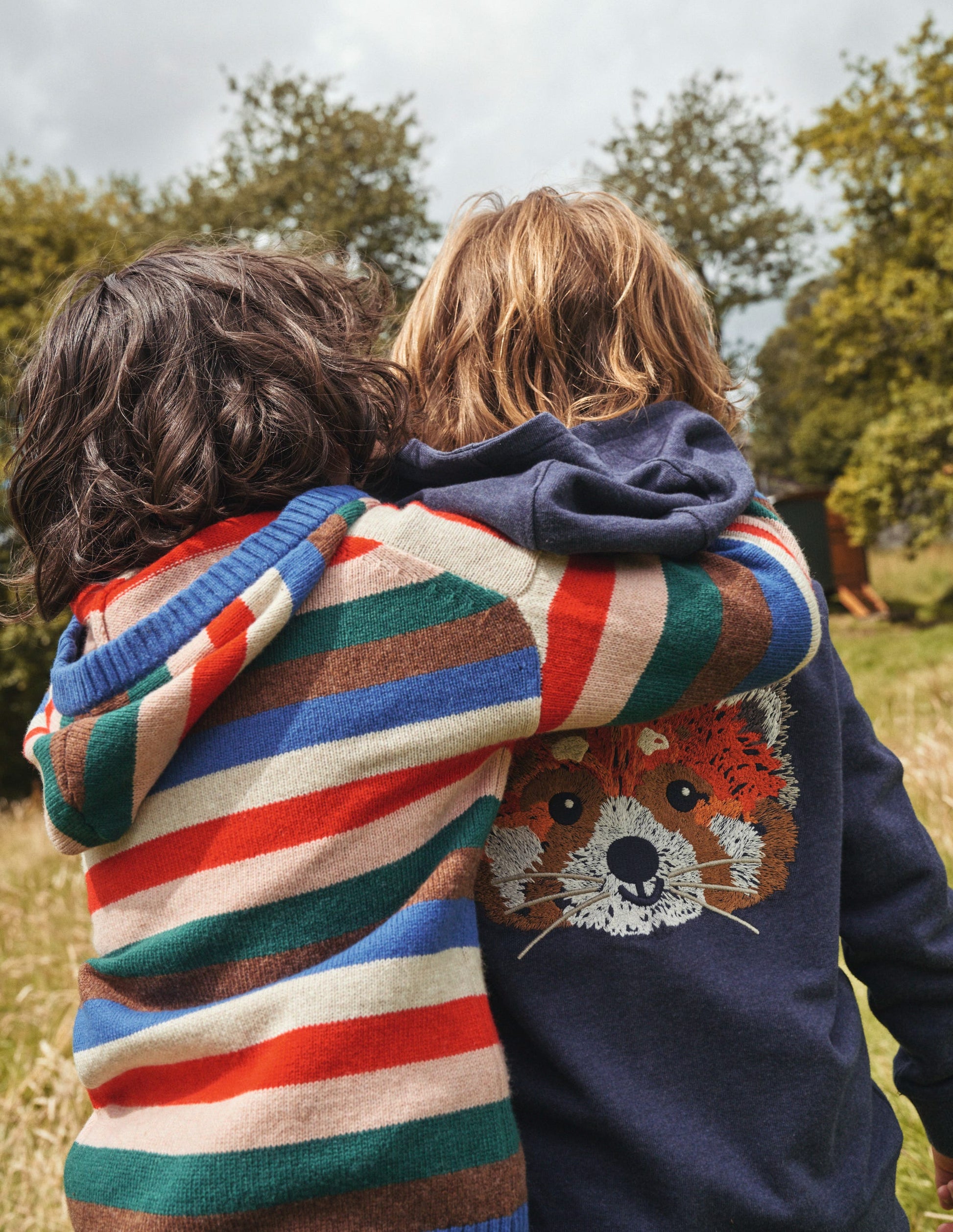 Hoodie mit durchgehendem Reißverschluss und Tiermotiv-Blau-Meliert Panda-5