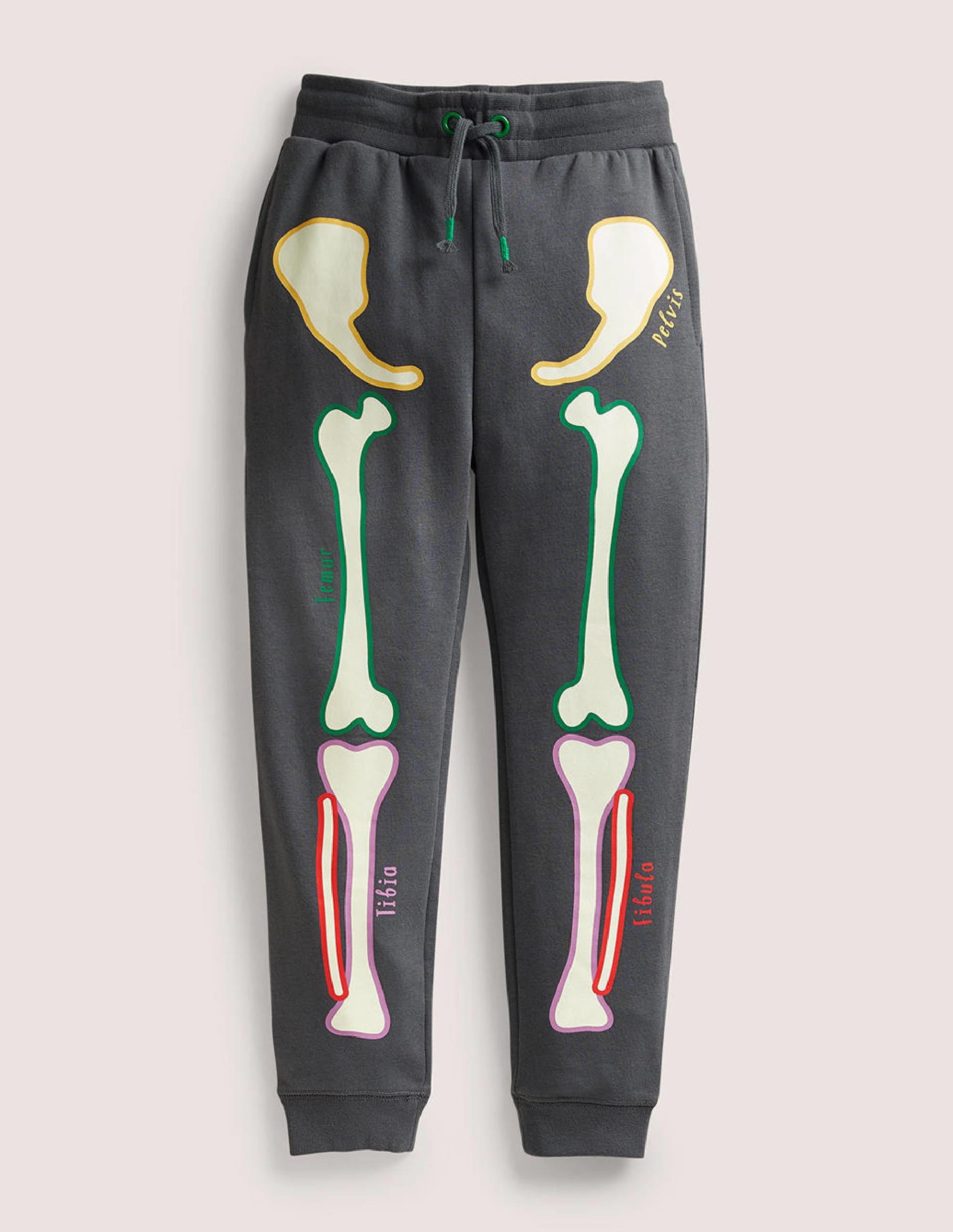 Halloween-Skelett-Jogginghose-Rauchgrau Skelett - Image 1