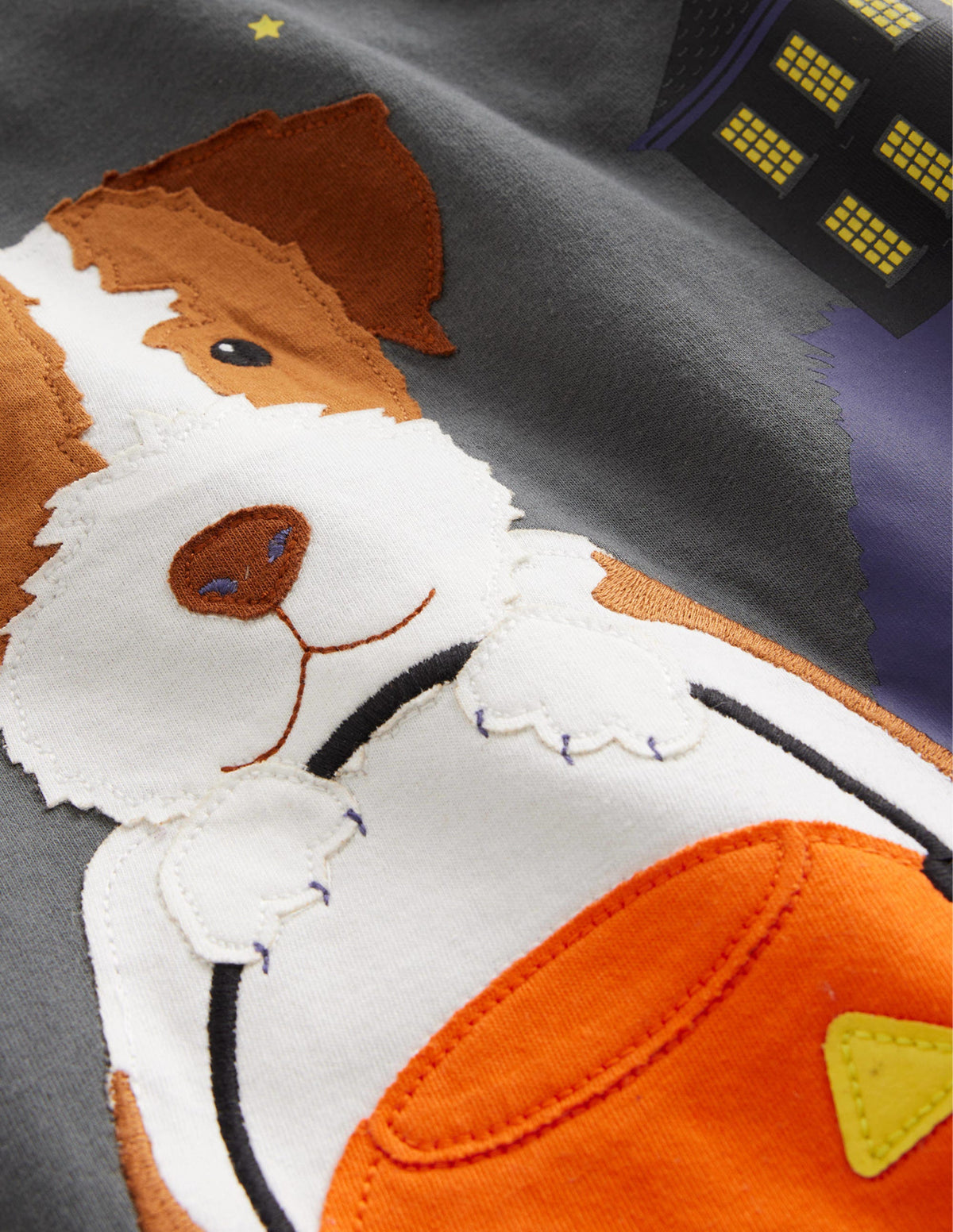 T-Shirt mit Halloween-Applikation-Rauch-3