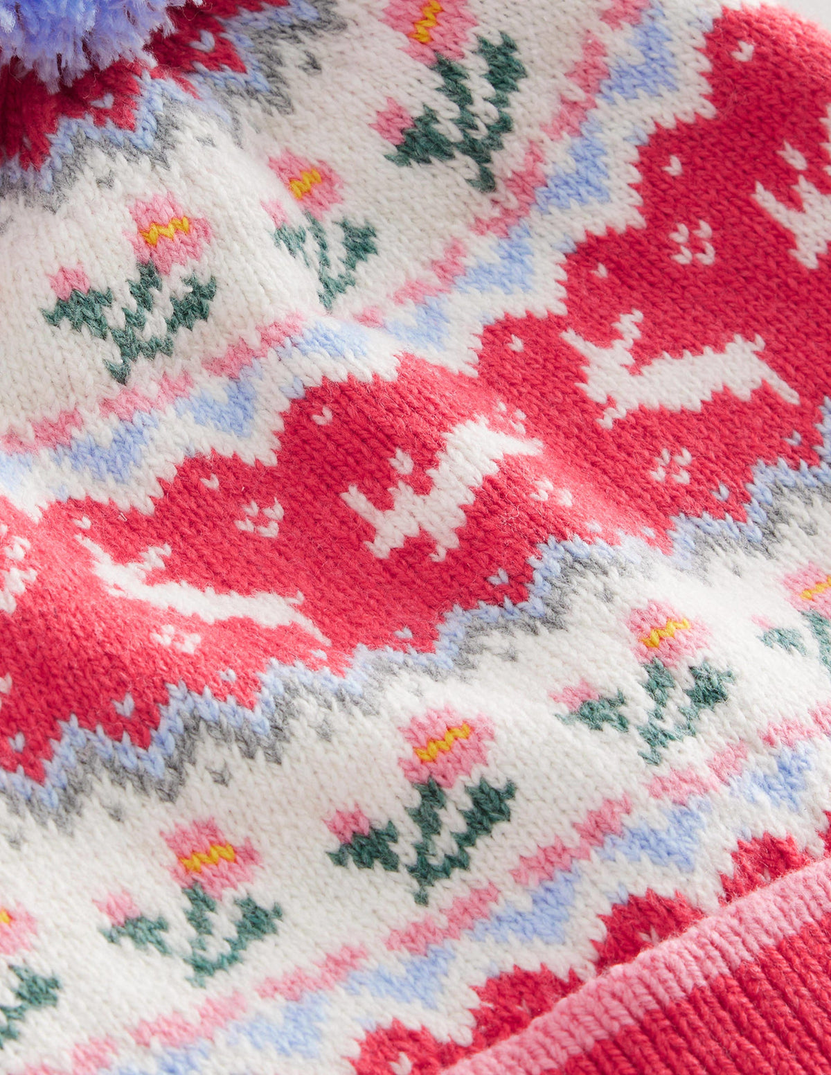Fair-Isle-Strickmütze-Zuckerwattenrosa - Image 2