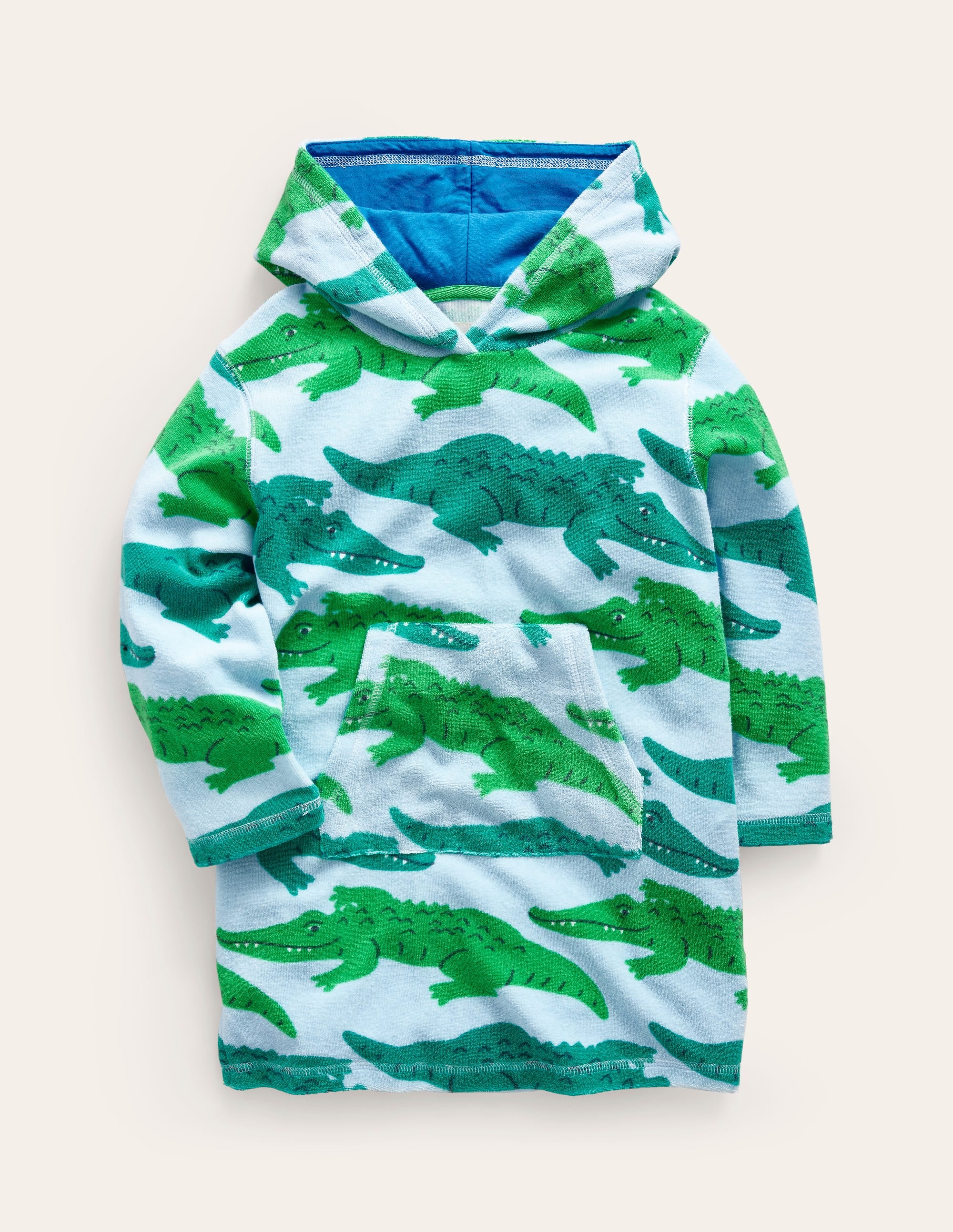 Frottee-Badeponcho-Hellgrün Krokodile - Image 1