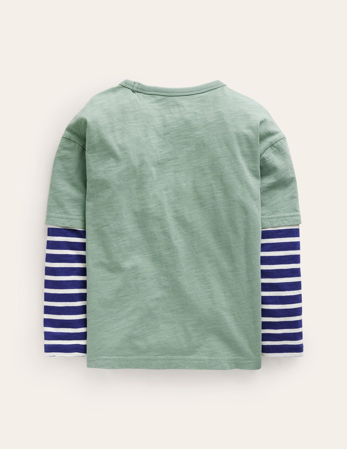 Langärmliges T-Shirt im Lagenlook-Rauchgrün - Image 2