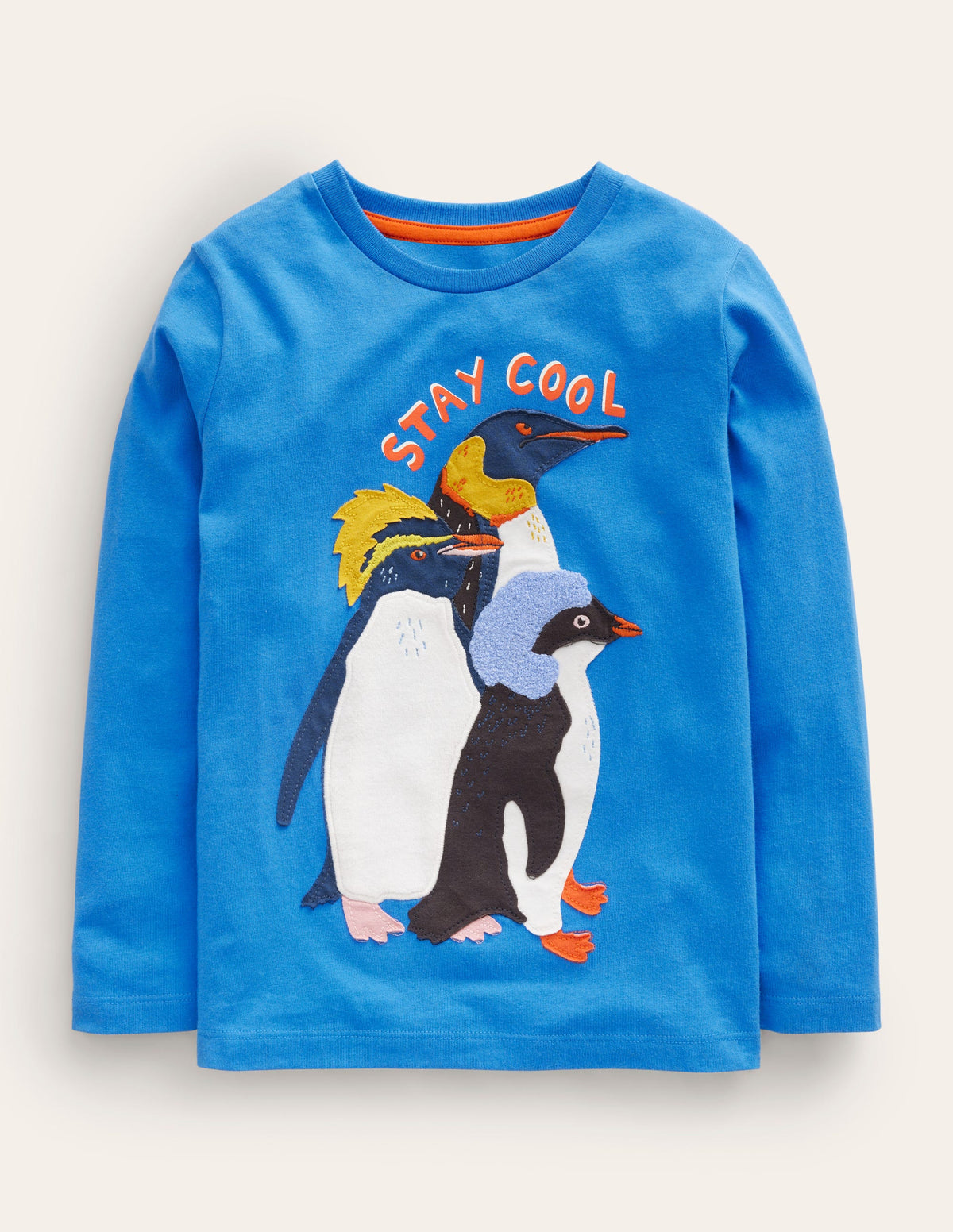 T-Shirt mit Penguin-Applikation-Cabana Blau Pinguin - Image 1