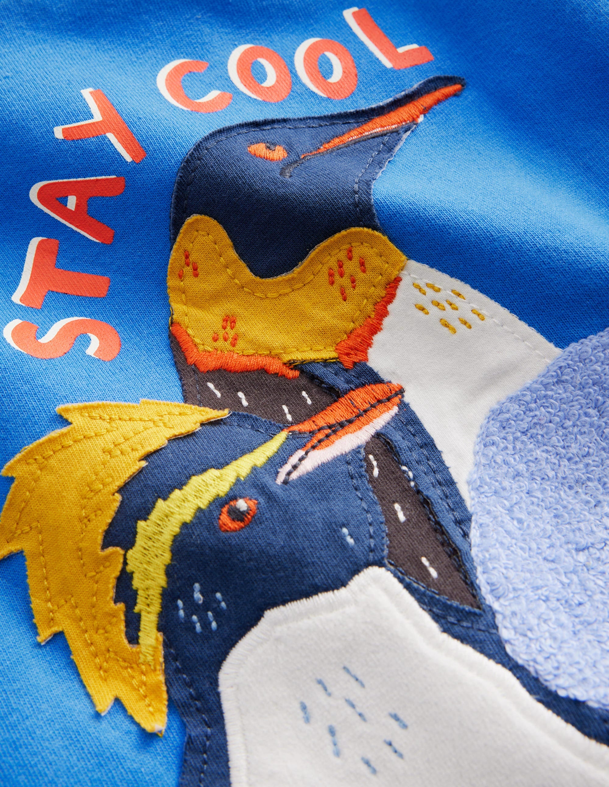 T-Shirt mit Penguin-Applikation-Cabana Blau Pinguin - Image 3