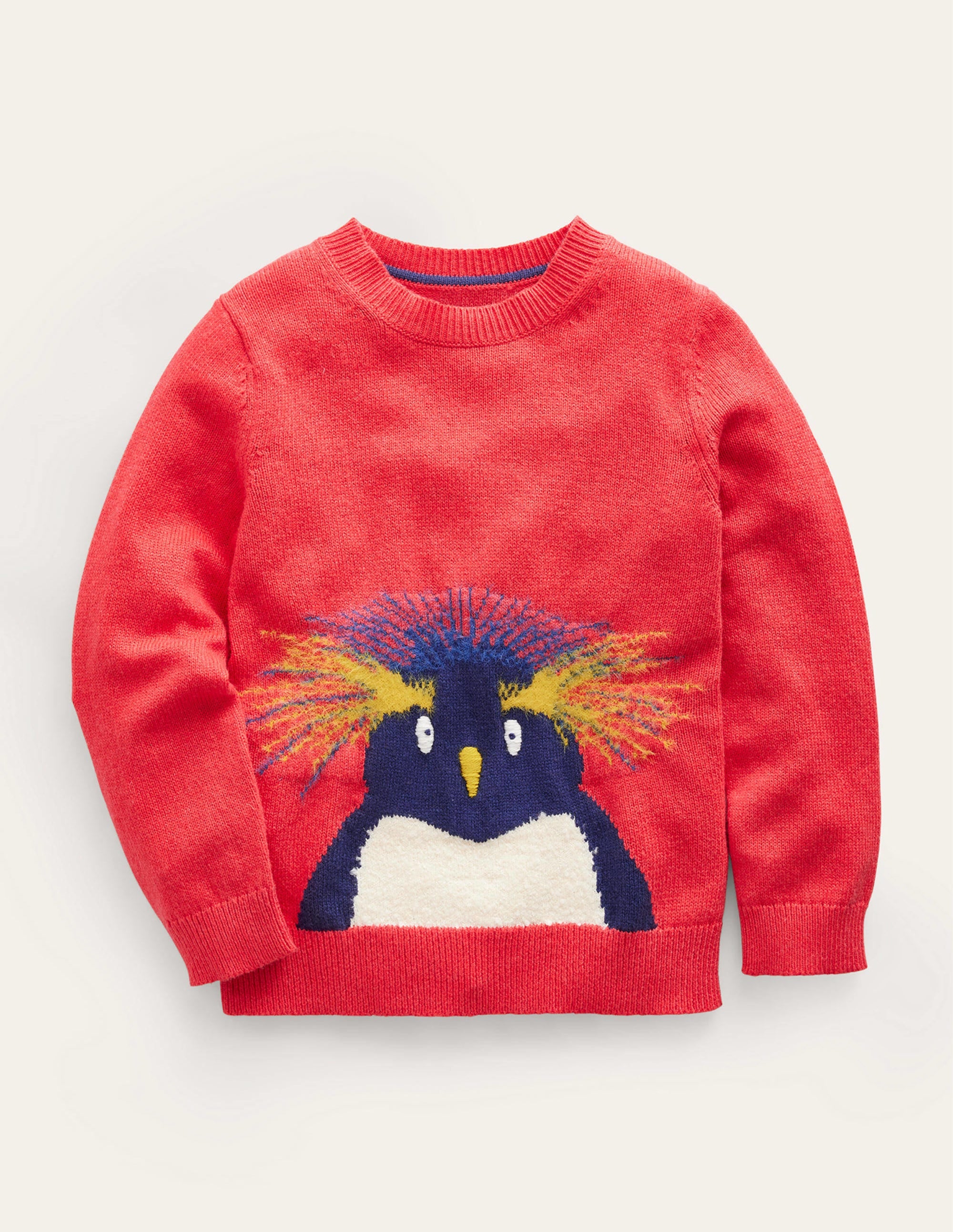 Pull fun et cosy-Pingouin rouge confiture - Image 1