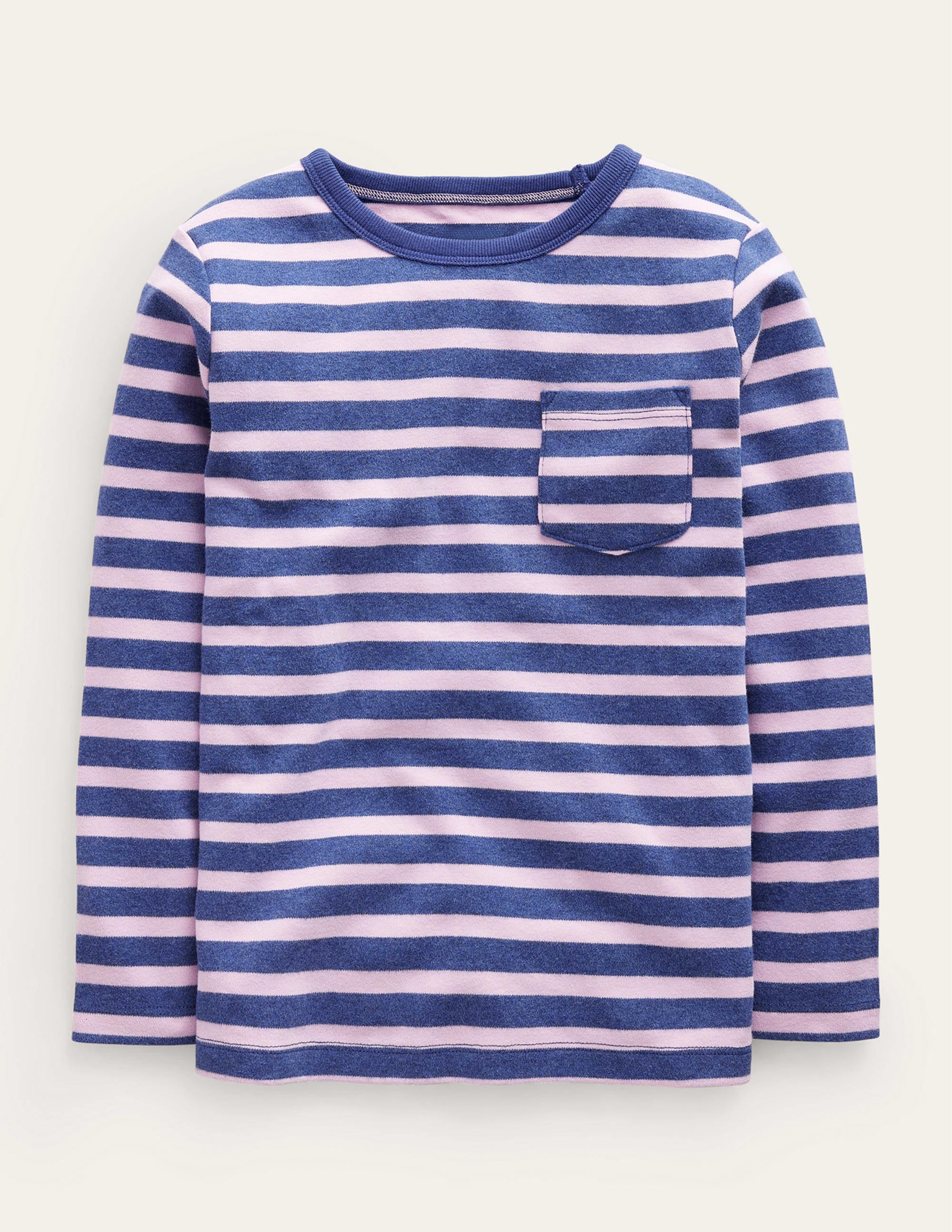 Superweiches T-Shirt mit langen Ärmeln-Schuluniform-Marineblau Meliert/Lila - Image 1