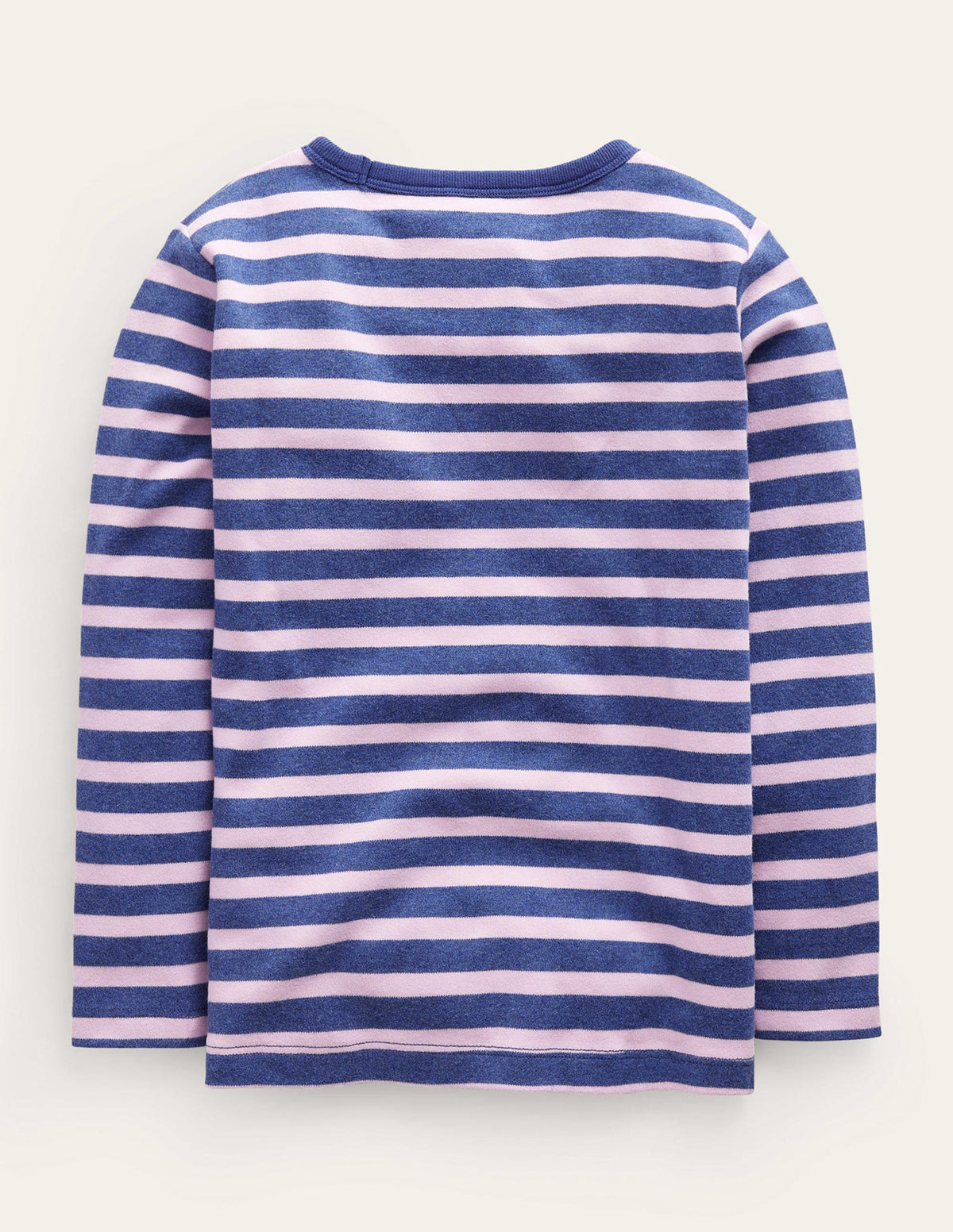 Superweiches T-Shirt mit langen Ärmeln-Schuluniform-Marineblau Meliert/Lila-2