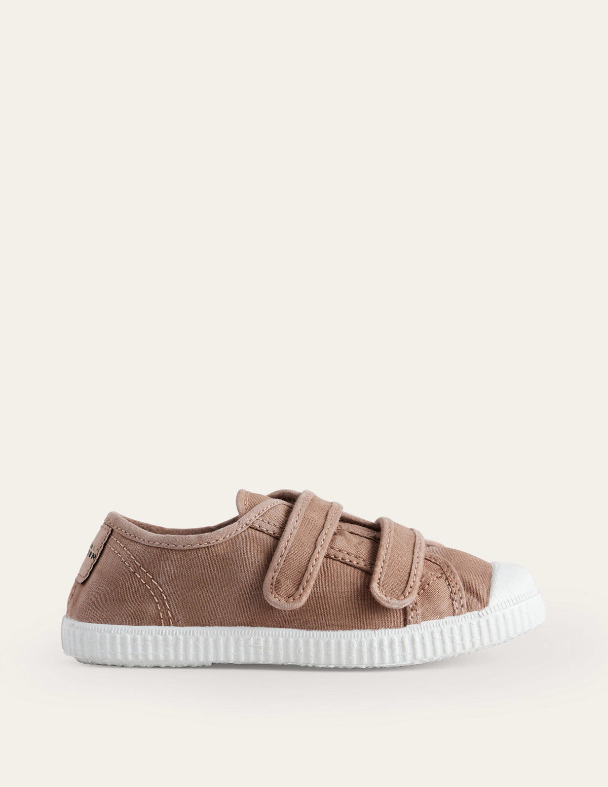 Canvas-Schuhe mit doppeltem Klettverschluss-Braun - Image 1