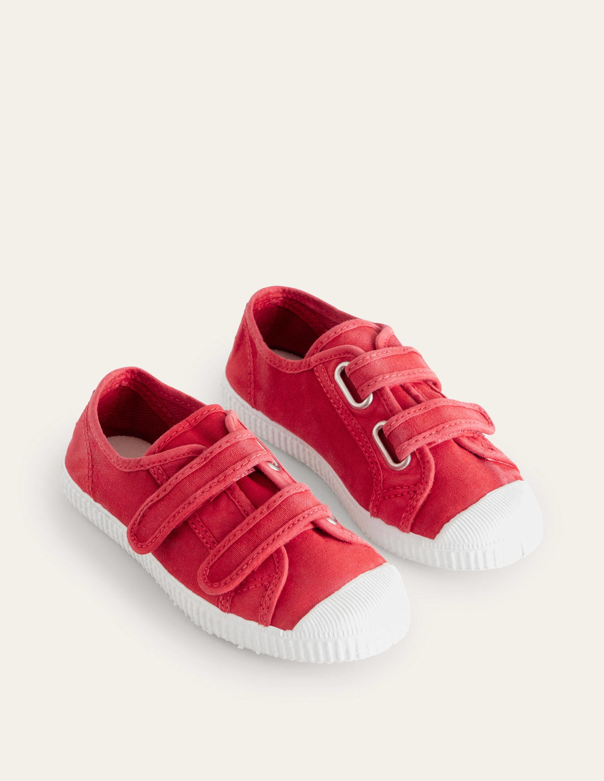 Canvas-Schuhe mit doppeltem Klettverschluss-Rot - Image 2