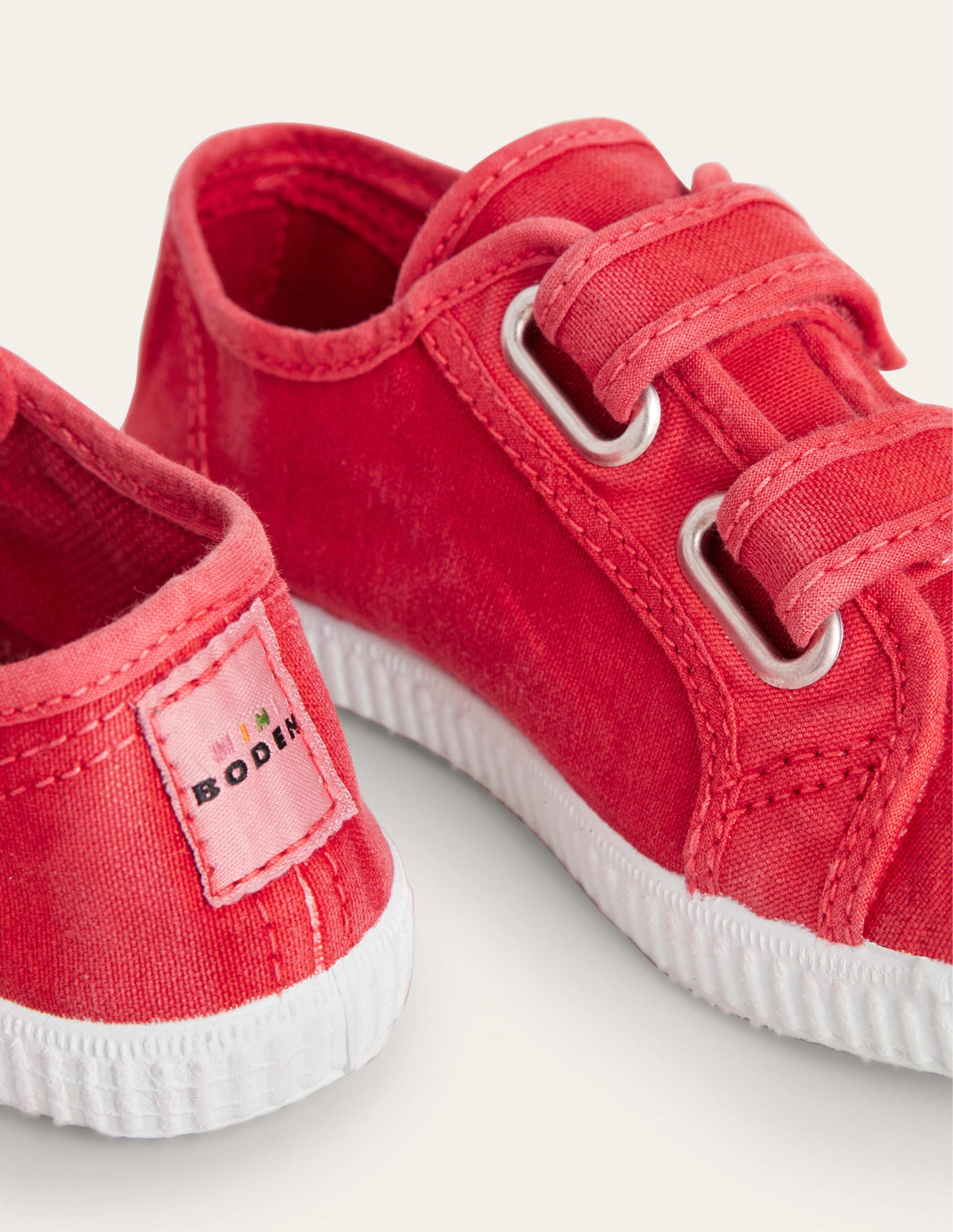Canvas-Schuhe mit doppeltem Klettverschluss-Rot - Image 3