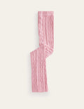 Fußlose Strumpfhose mit Zopfmuster-Almond Sparkle