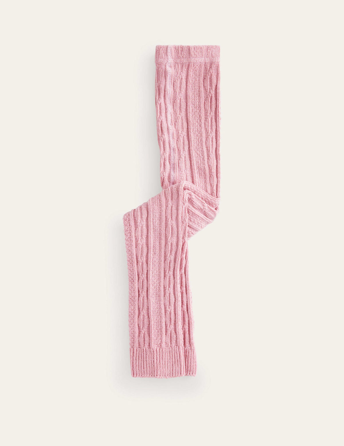 Fußlose Strumpfhose mit Zopfmuster-Almond Sparkle-1