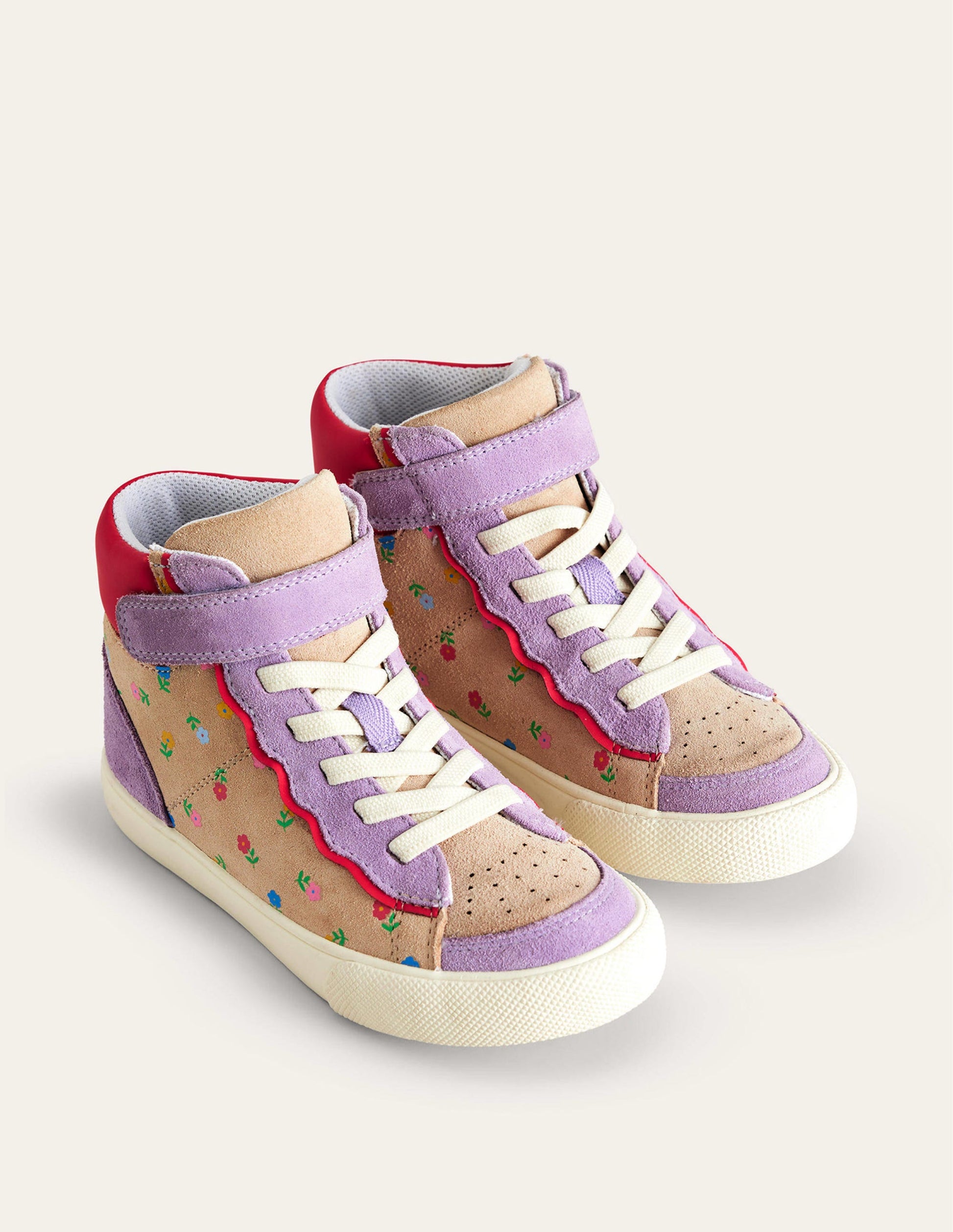 Hohe Sneaker aus Leder-Asternlila-2