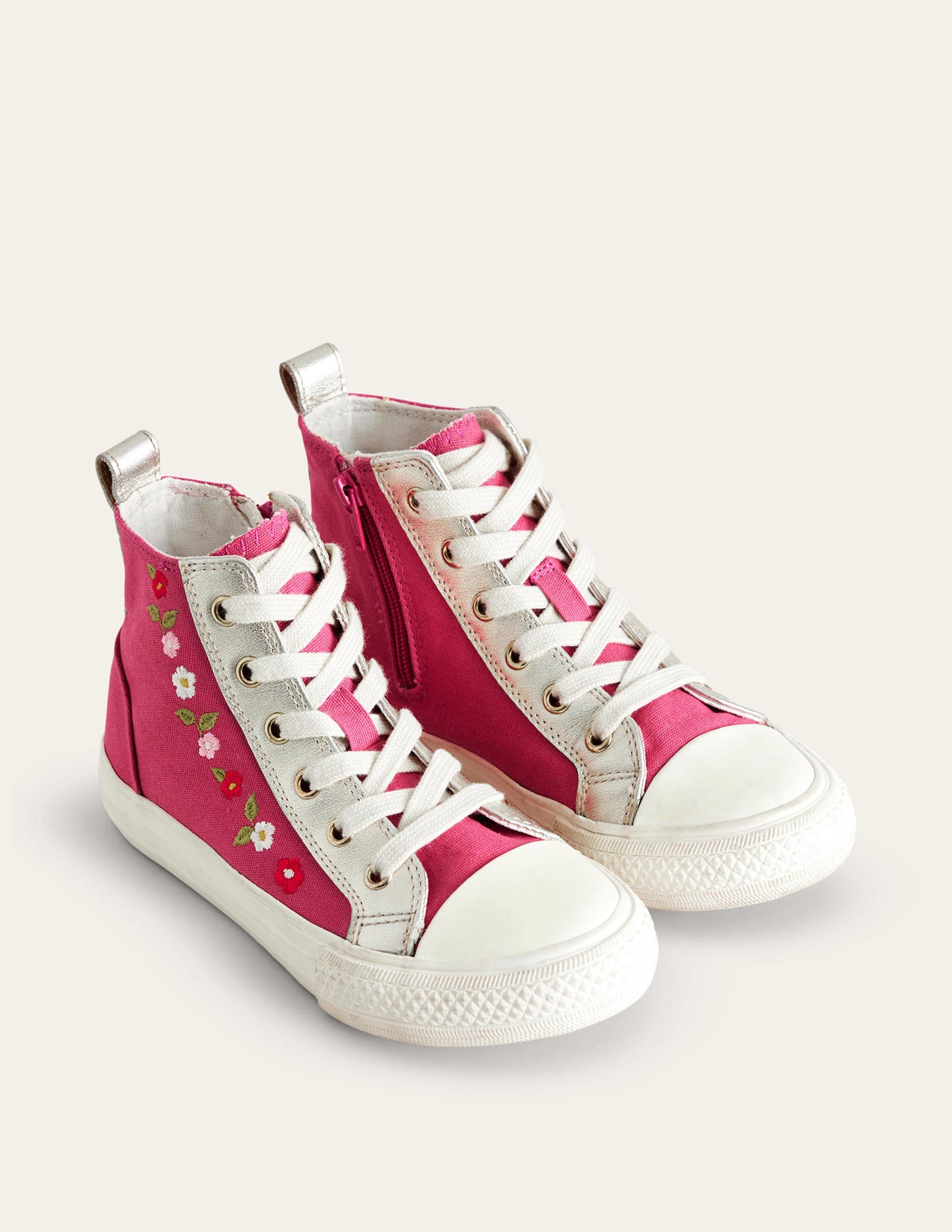 Hochgeschnittene Sneaker mit Stickerei-Zuckerwattenrosa - Image 2