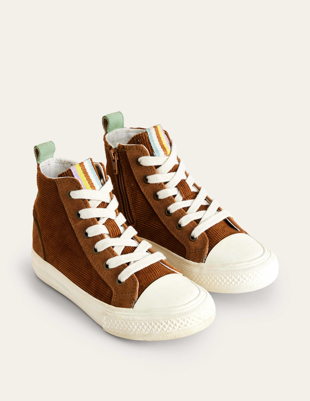 Hochgeschnittene Cord-Sneaker-Braun - Image 2