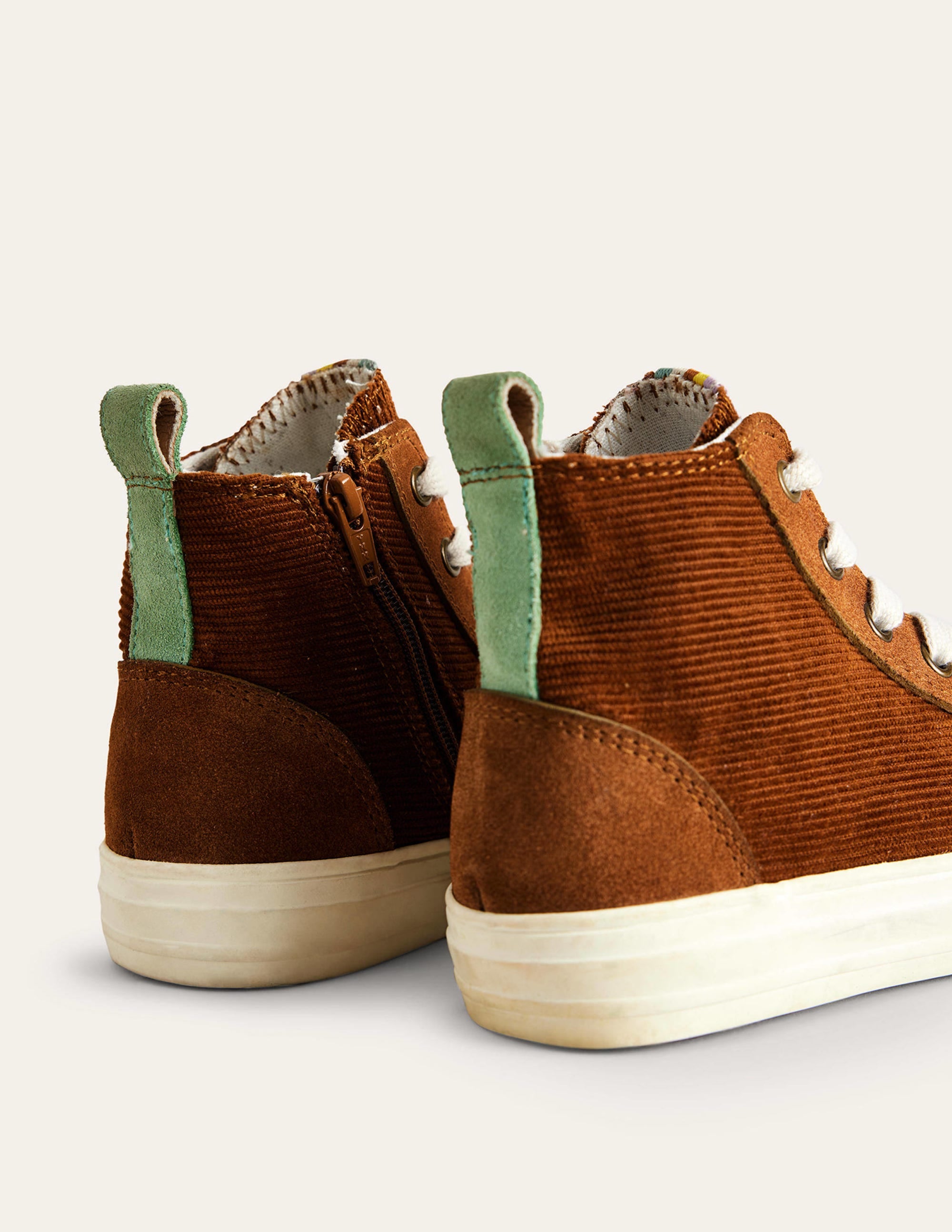 Hochgeschnittene Cord-Sneaker-Braun - Image 3