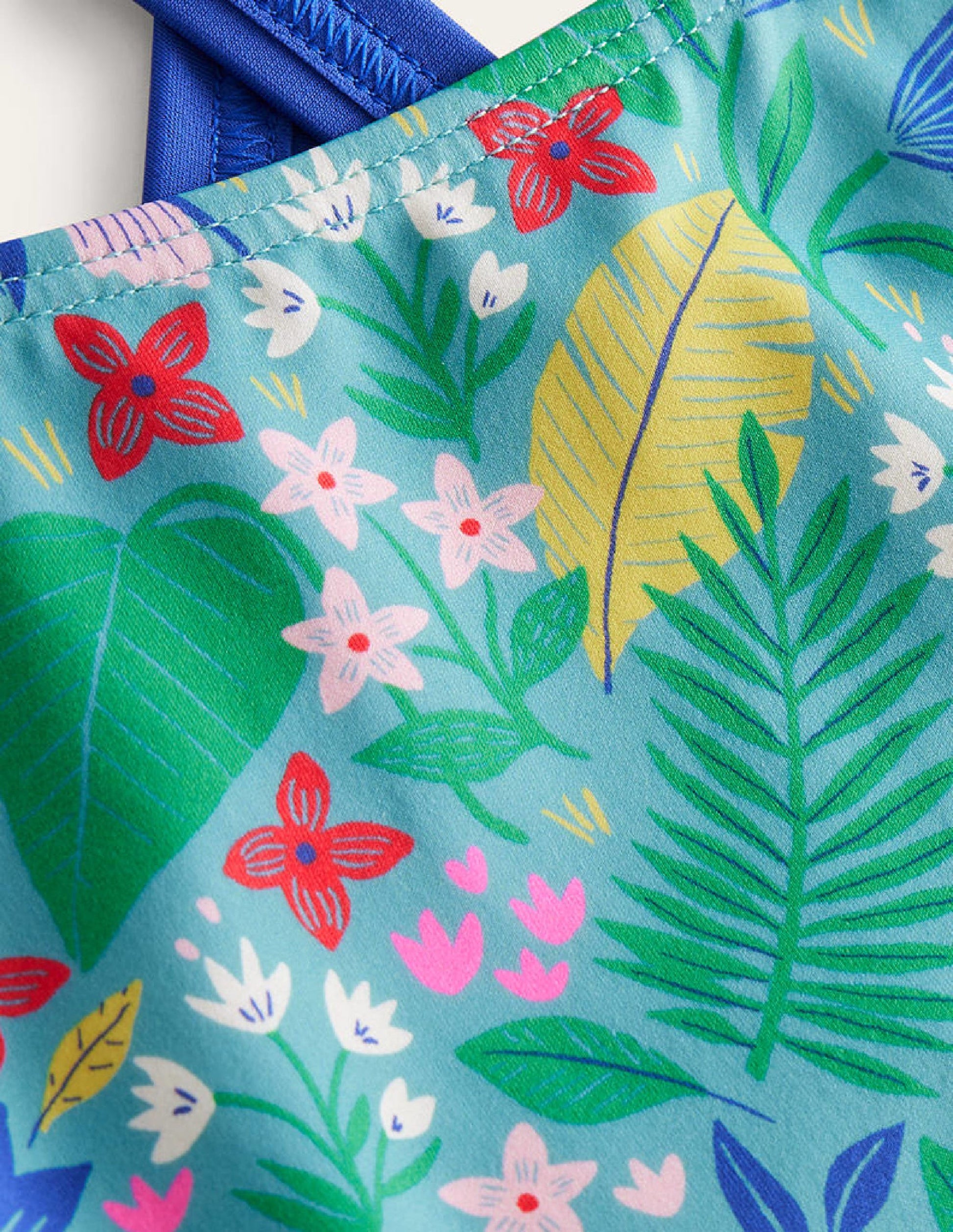 Maillot de bain imprimé croisé dans le dos-Motif Parrot Vine multi-3