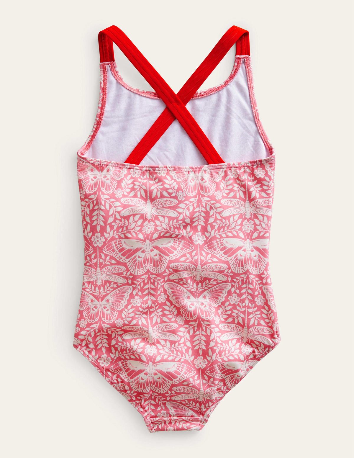 Bedruckter Badeanzug mit gekreuzten Trägern-Karussell Schmetterling Toile-Motiv-2