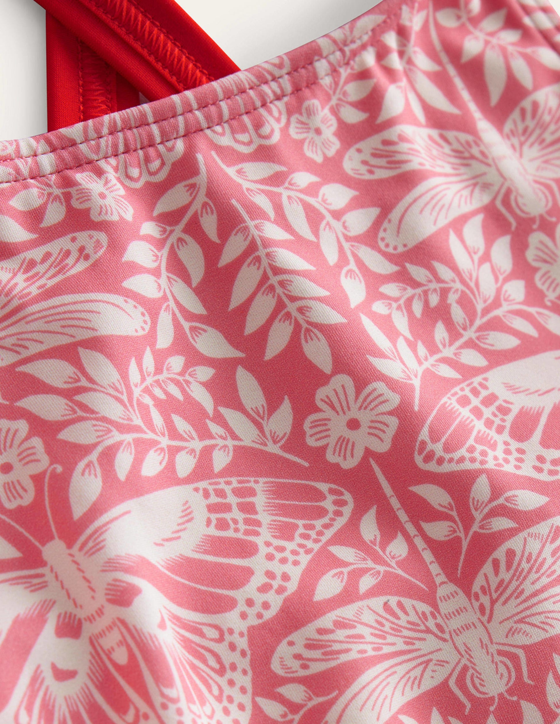 Bedruckter Badeanzug mit gekreuzten Trägern-Karussell Schmetterling Toile-Motiv-3