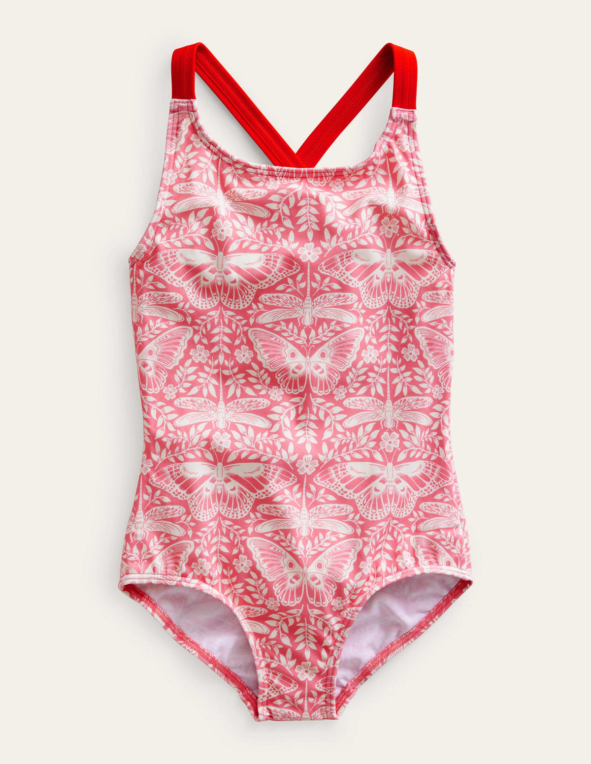 Bedruckter Badeanzug mit gekreuzten Trägern-Karussell Schmetterling Toile-Motiv - Image 1