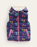 Wendeweste aus Borg-Mix-Schuluniform-Marineblau Blumen