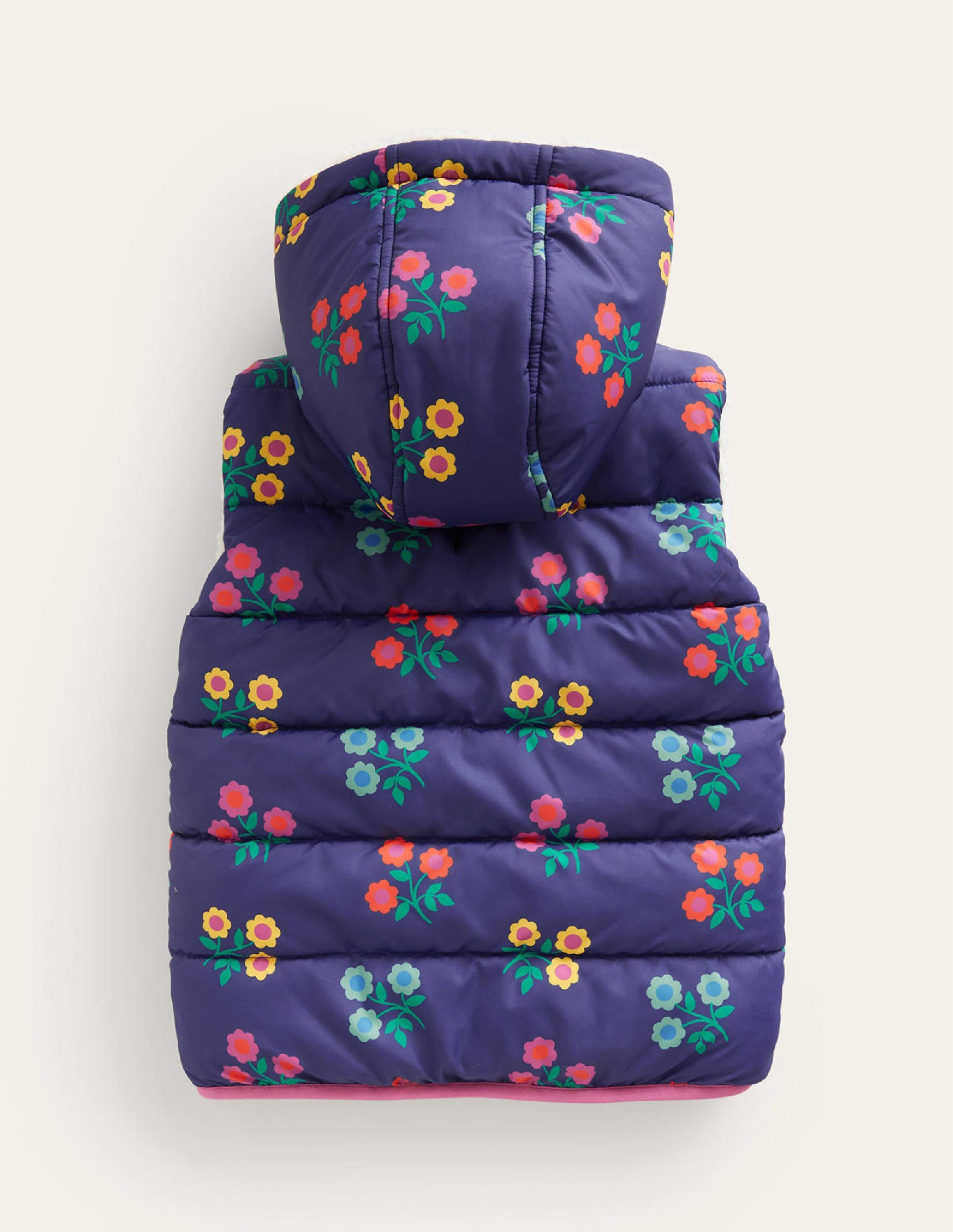 Wendeweste aus Borg-Mix-Schuluniform-Marineblau Blumen - Image 2