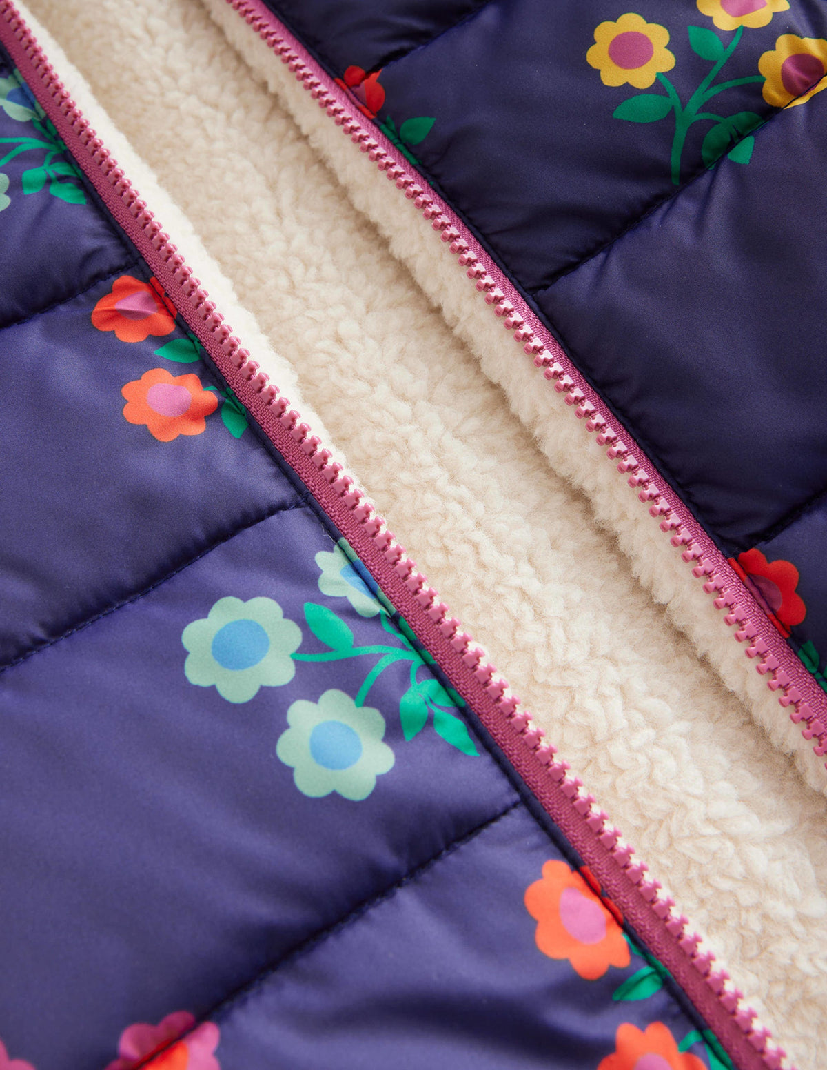 Wendeweste aus Borg-Mix-Schuluniform-Marineblau Blumen - Image 3