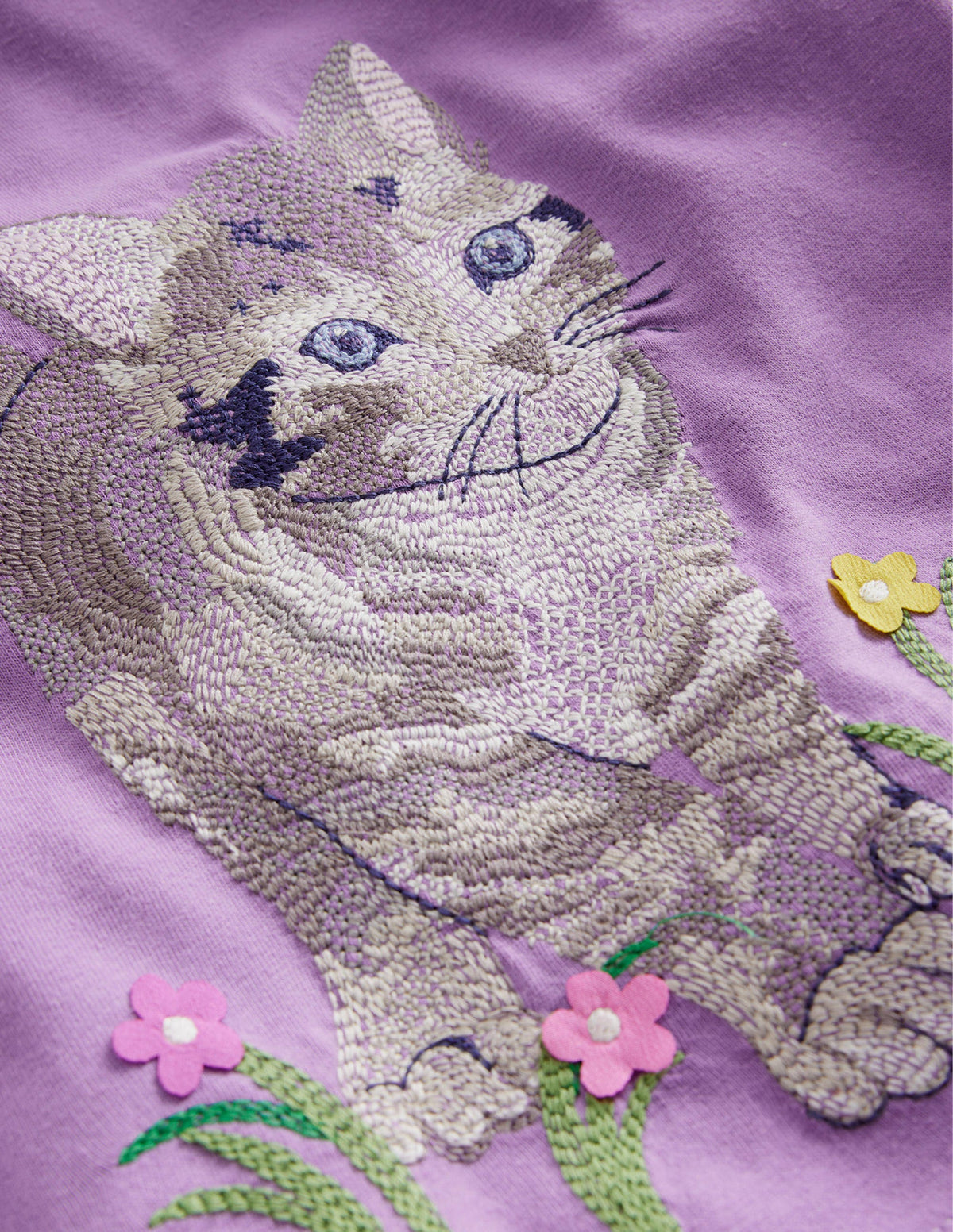 T-shirt à super surpiqûres-Chat violet aster - Image 3