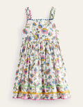 Kleid mit Rückenschleife-Pflaumenblüte Sommer Weinrebe