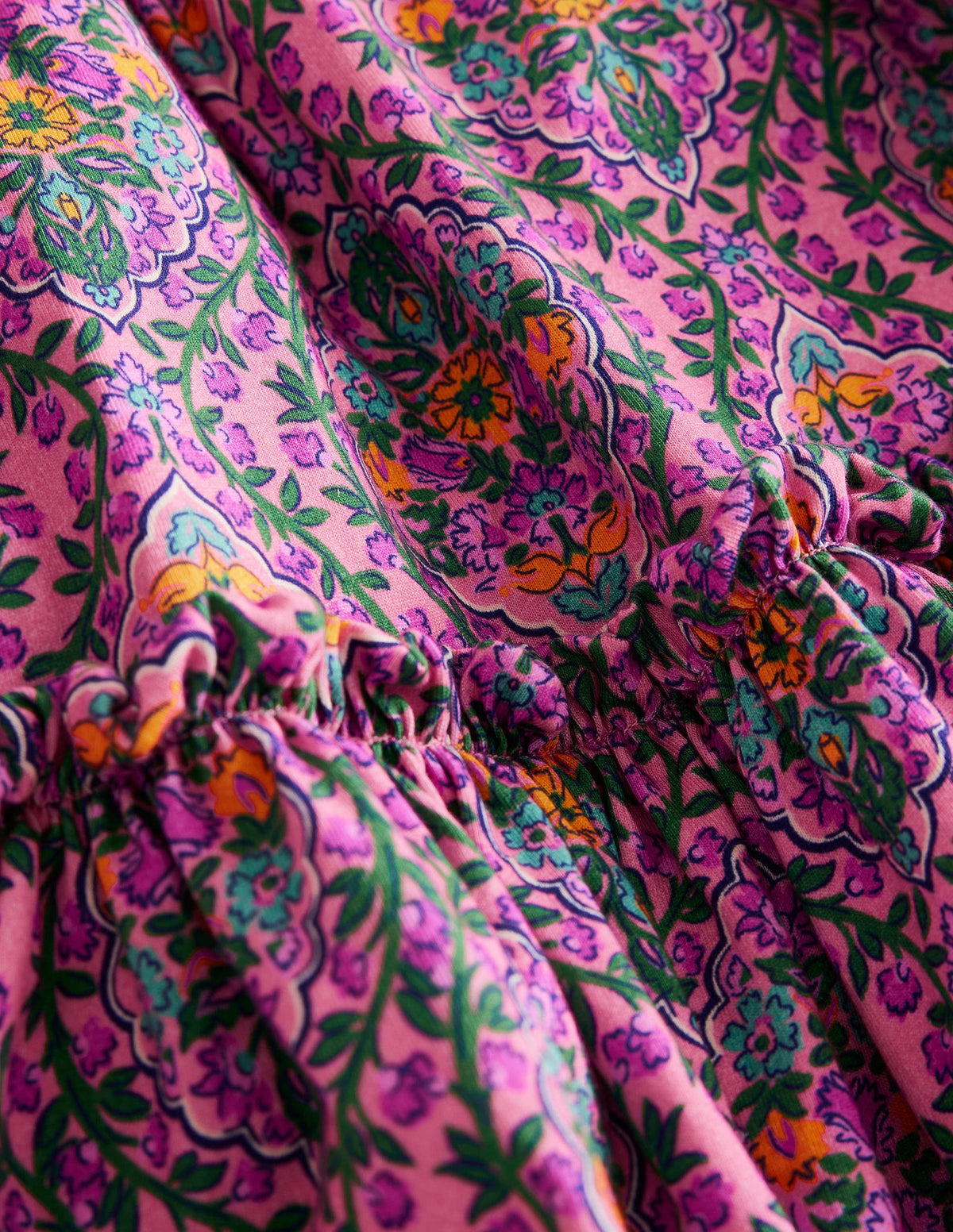 Bedruckter Midirock aus Jersey-Azalee Woodblock Vine - Image 3