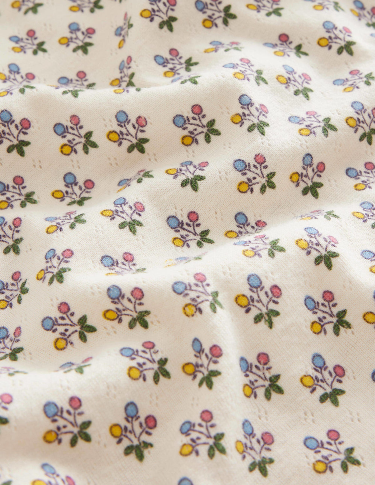 Langärmeliges Oberteil mit Pointelle-Muster-Vanilleschote/Senfgelb Floral-3