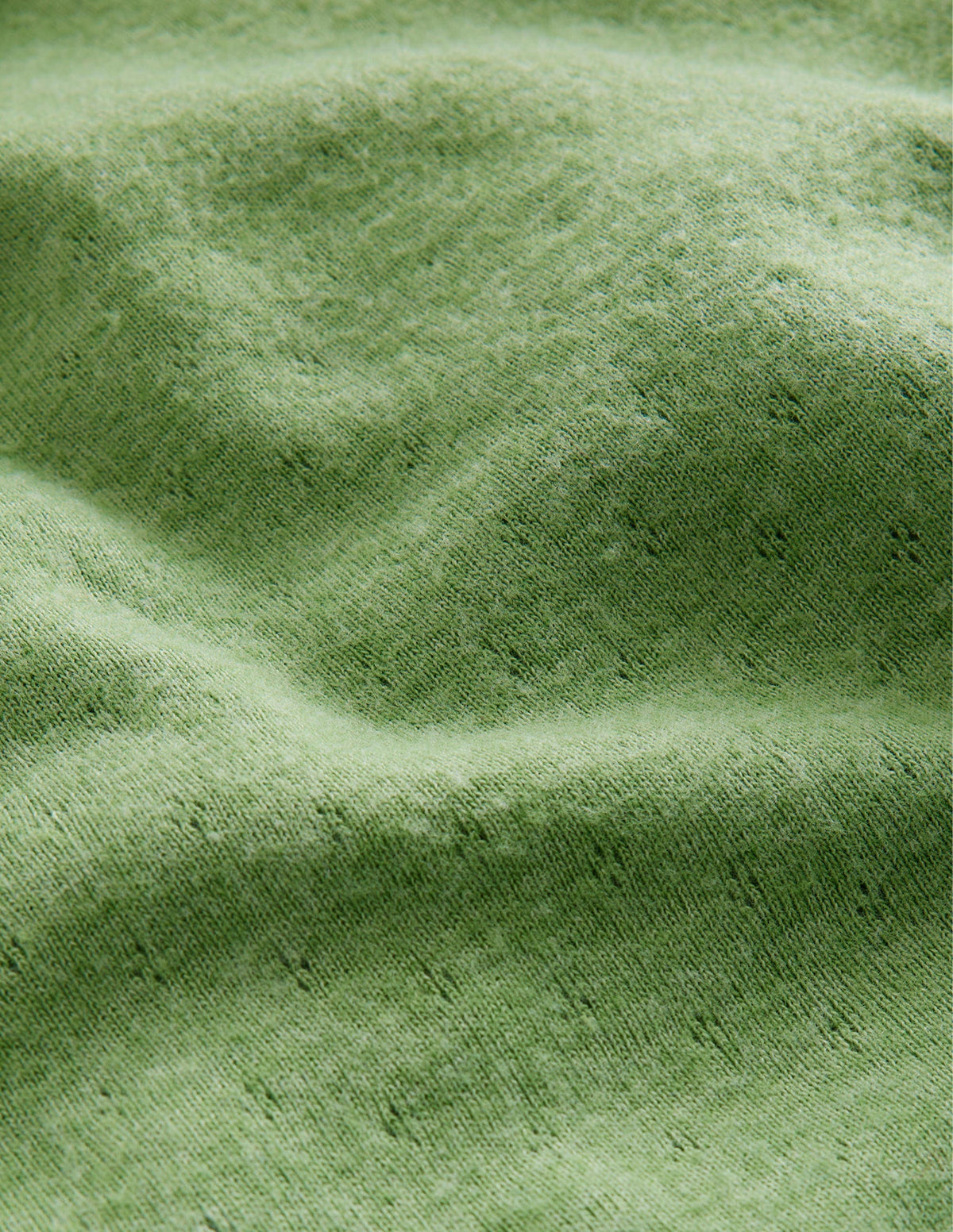Langärmeliges Oberteil mit Pointelle-Muster-Efeugrün - Image 3