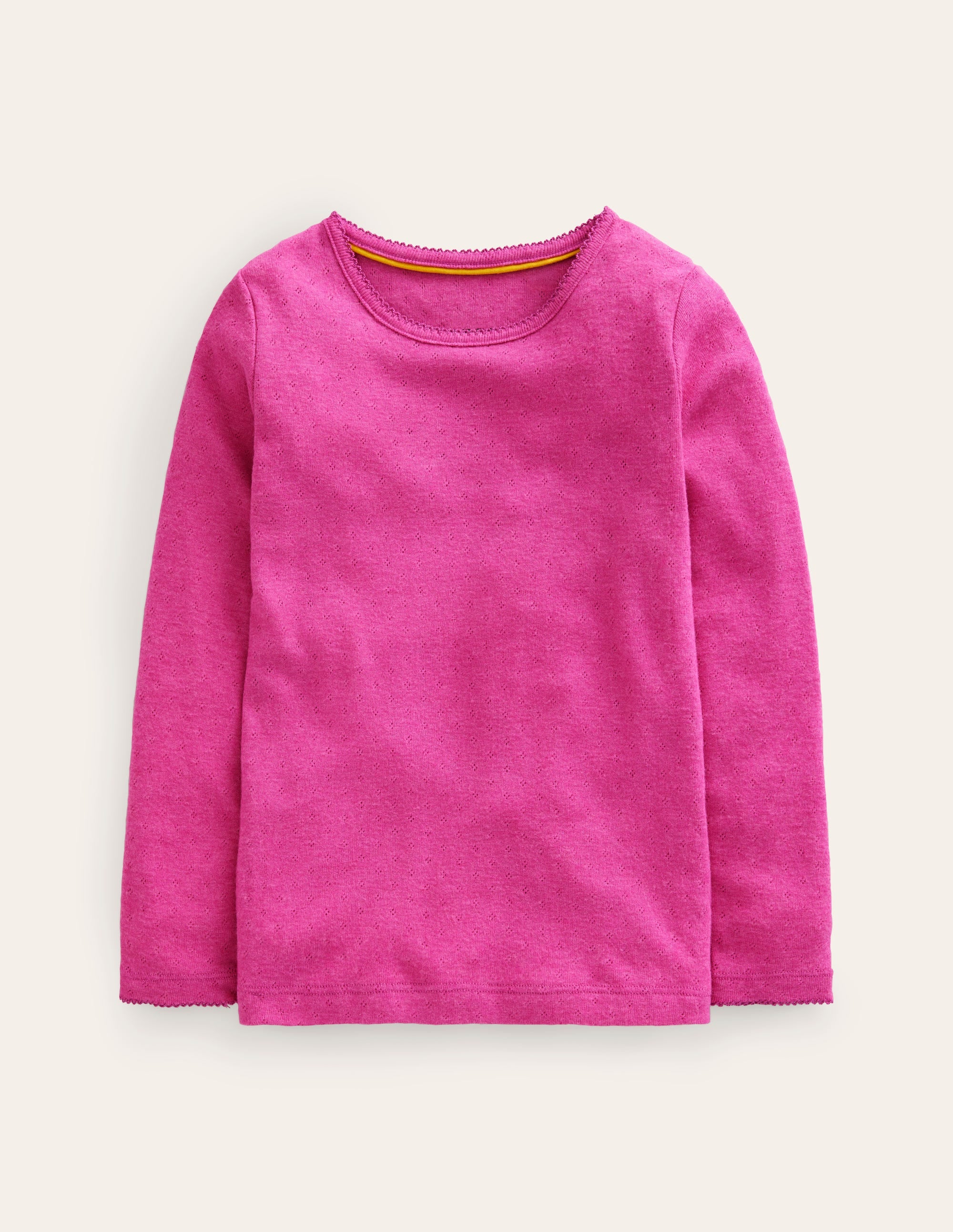 Langärmeliges Oberteil mit Pointelle-Muster-Phlox-Rosa - Image 1