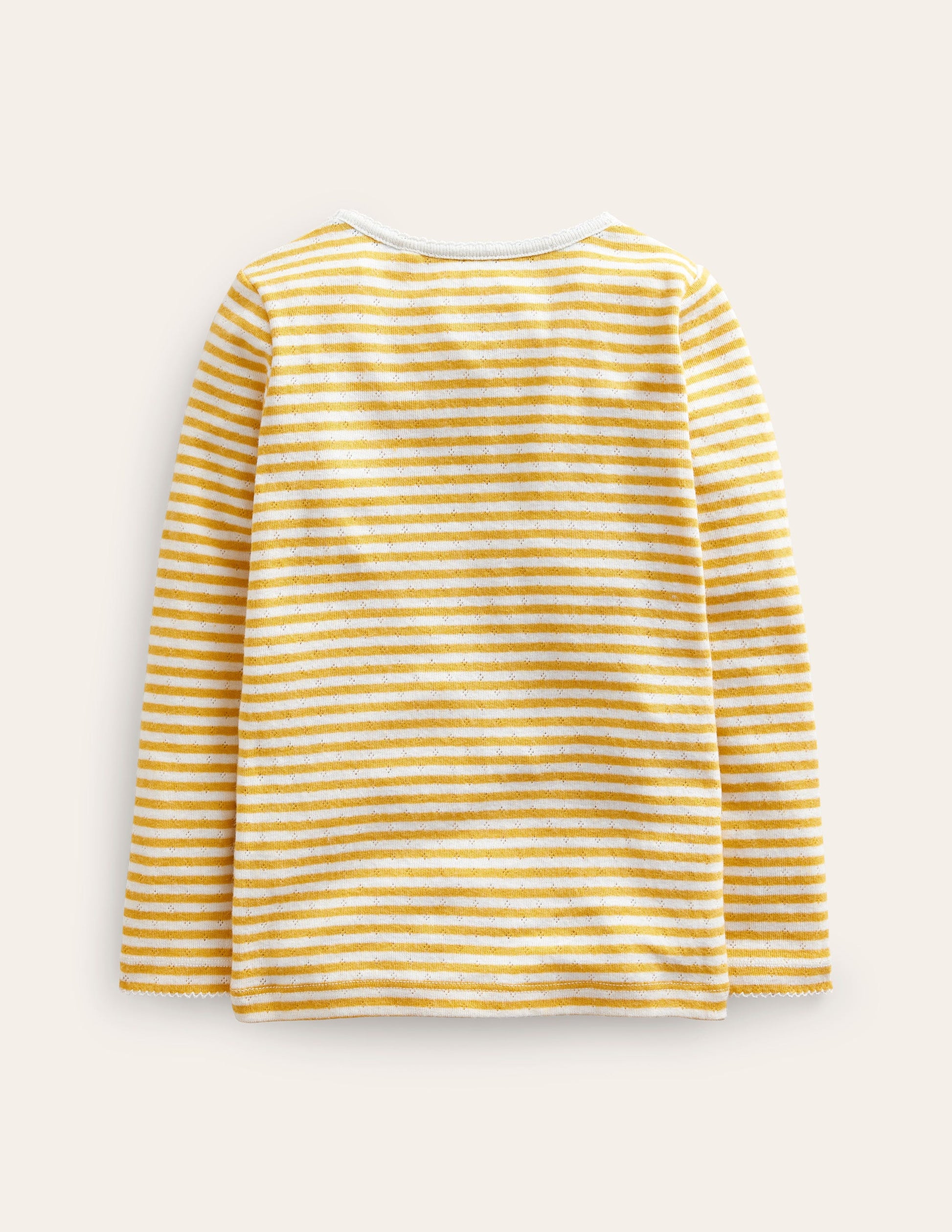 Long Sleeve Pointelle Top-Honeycomb/Ivory-2