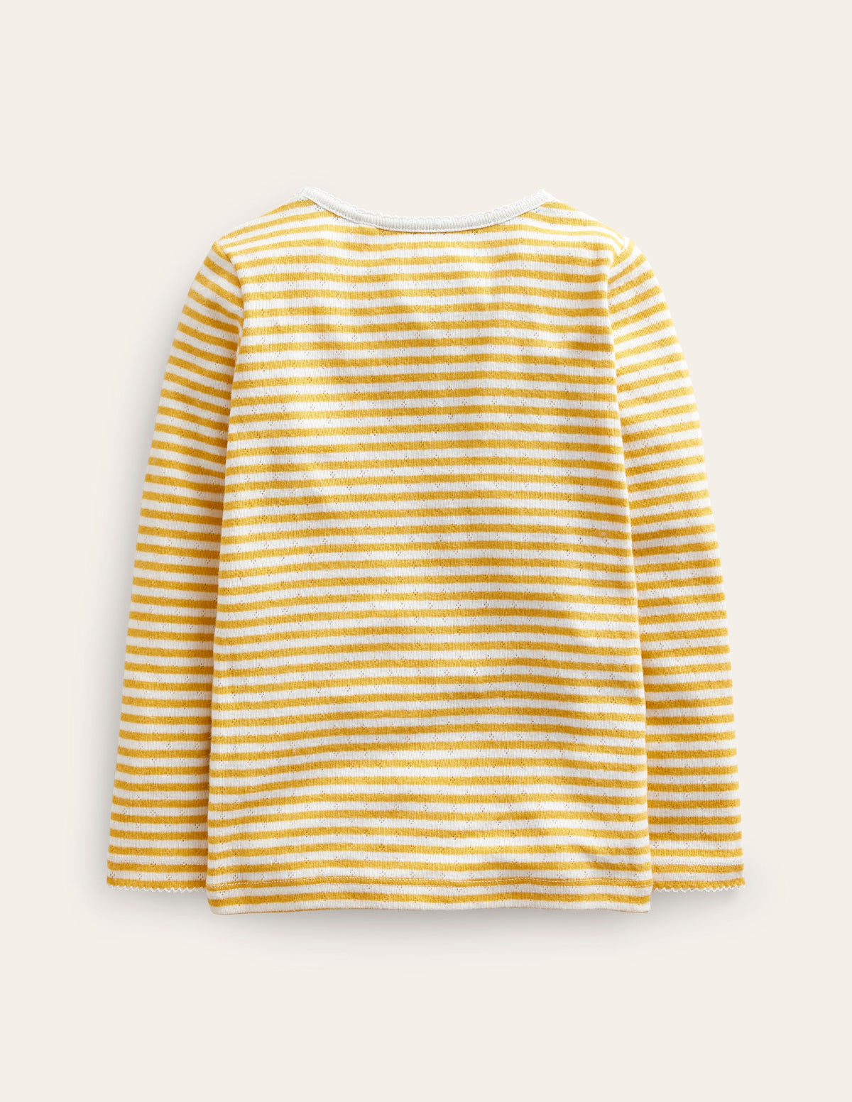Long Sleeve Pointelle Top-Honeycomb/Ivory - Image 2