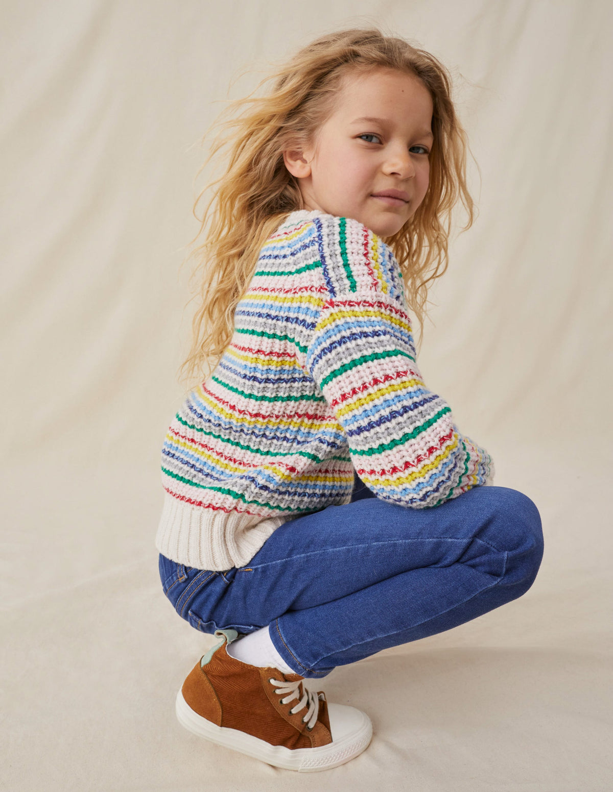 Chunky Striped Jumper-Ivory Multi Stripe - Image 4