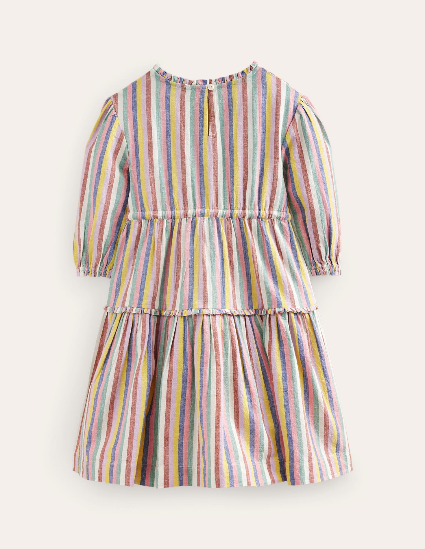 Gewebtes Kleid mit Streifen-Braun und Flieder Regenbogen - Image 2