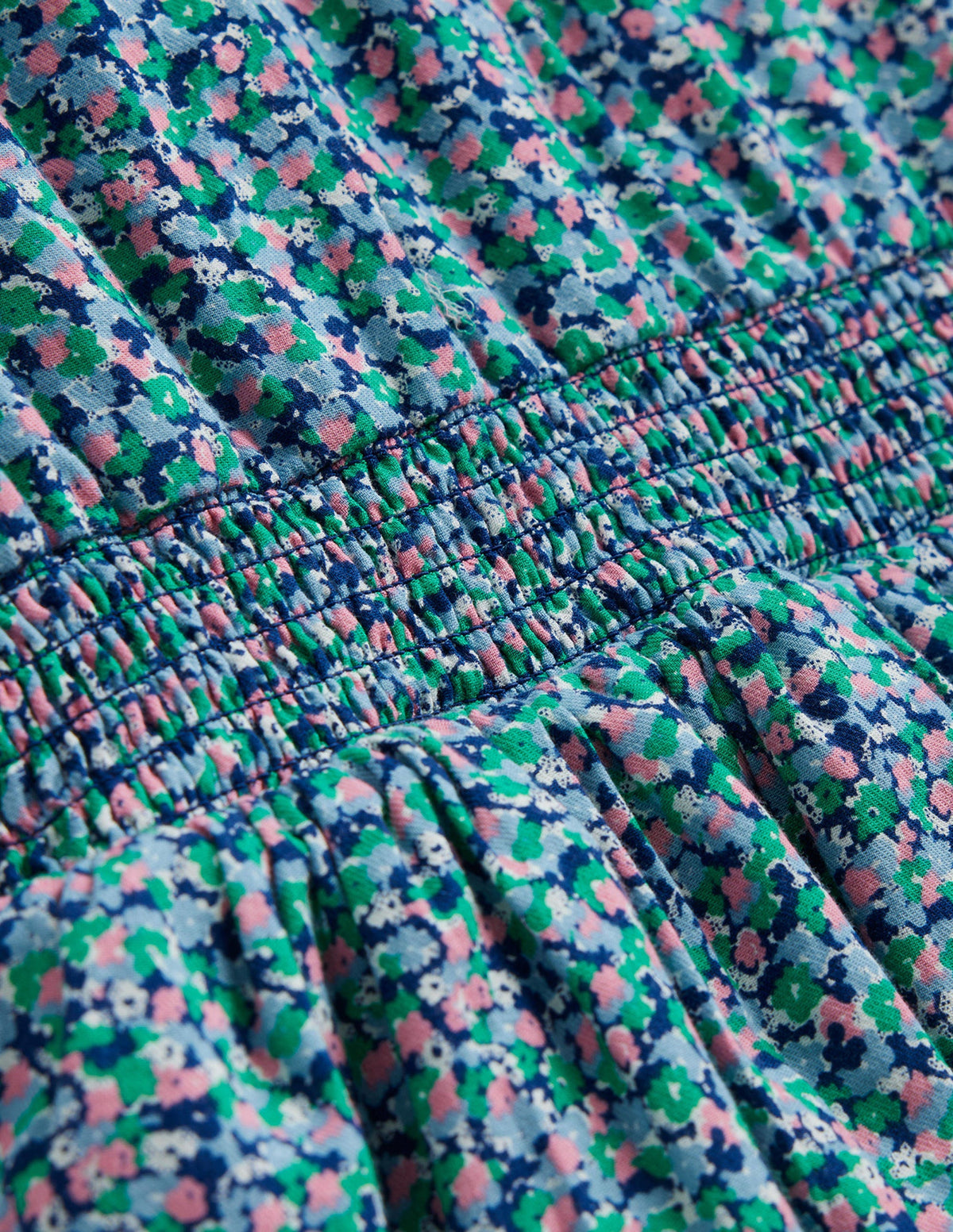 Robe en coton à volants-Motif petites fleurs-3