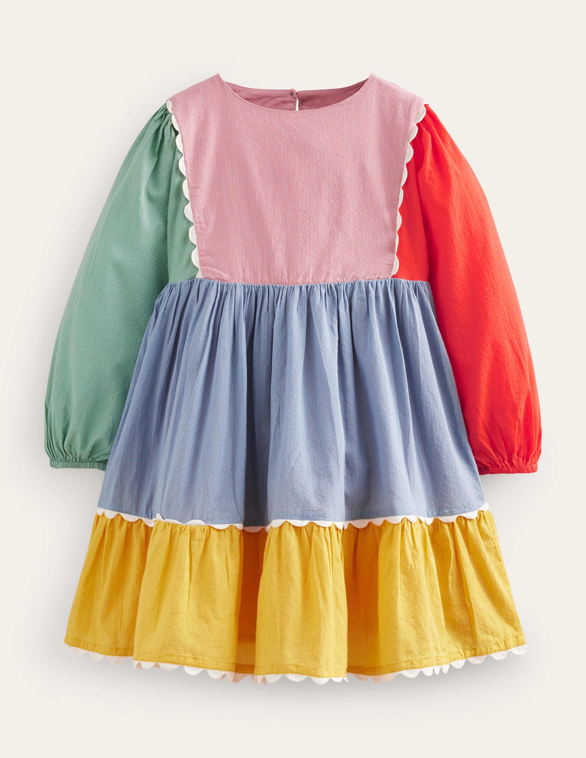 Robe festonnée à volants-Multi-1