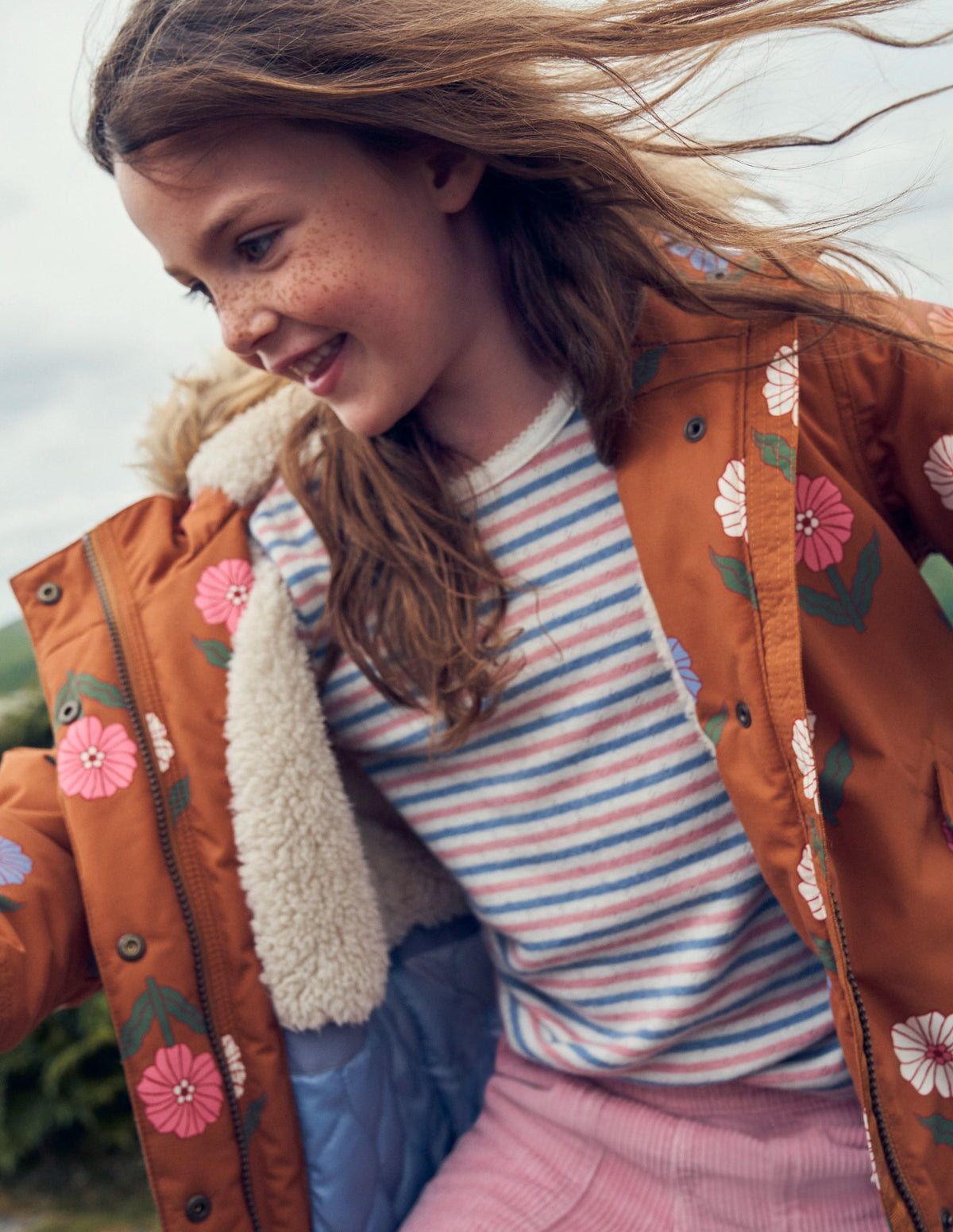 Parka authentique-Motif floral caramel-6