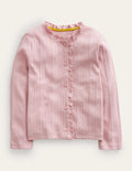 Pointelle-Strickjacke-Vintage Rosa