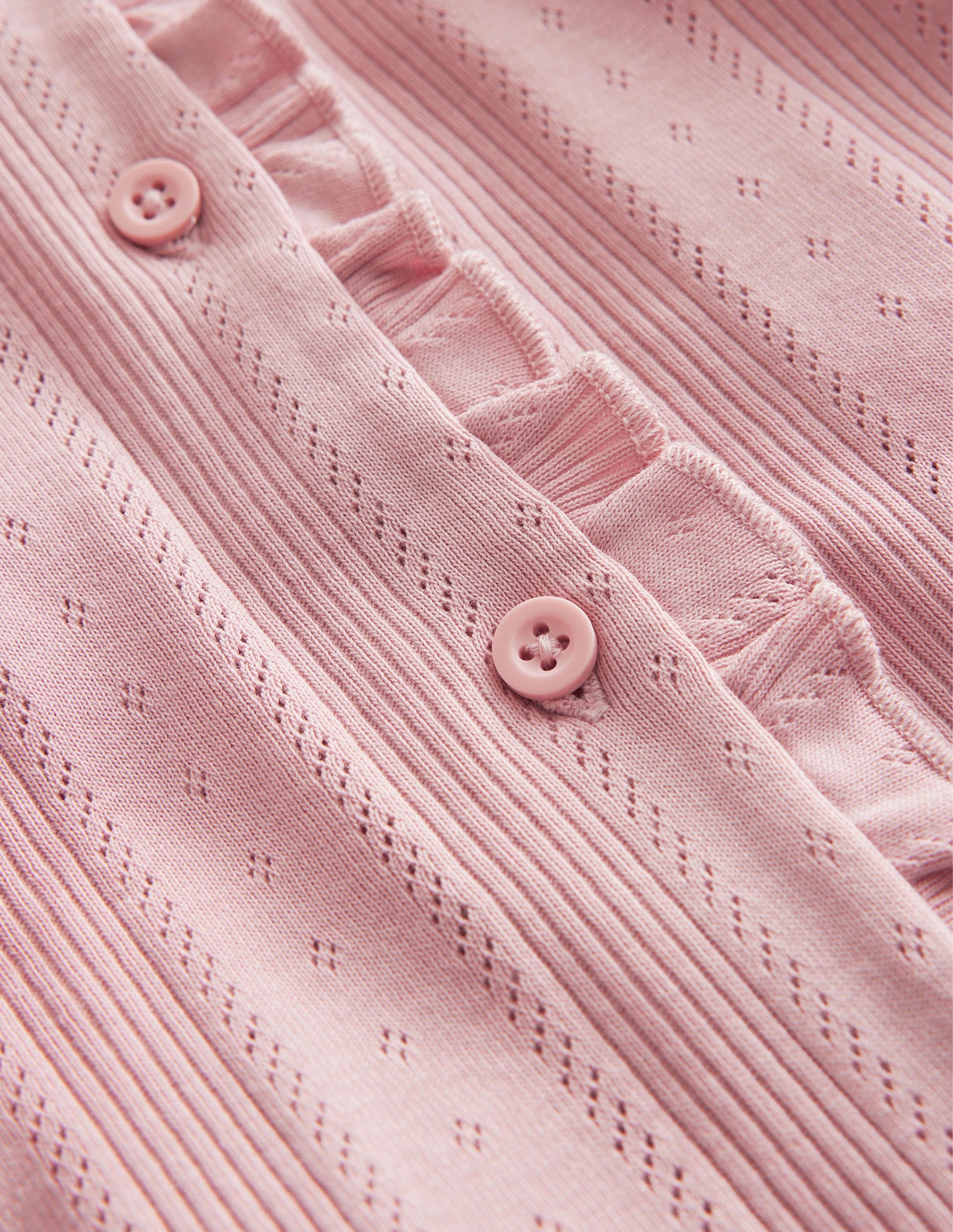Pointelle-Strickjacke-Vintage Rosa - Image 3