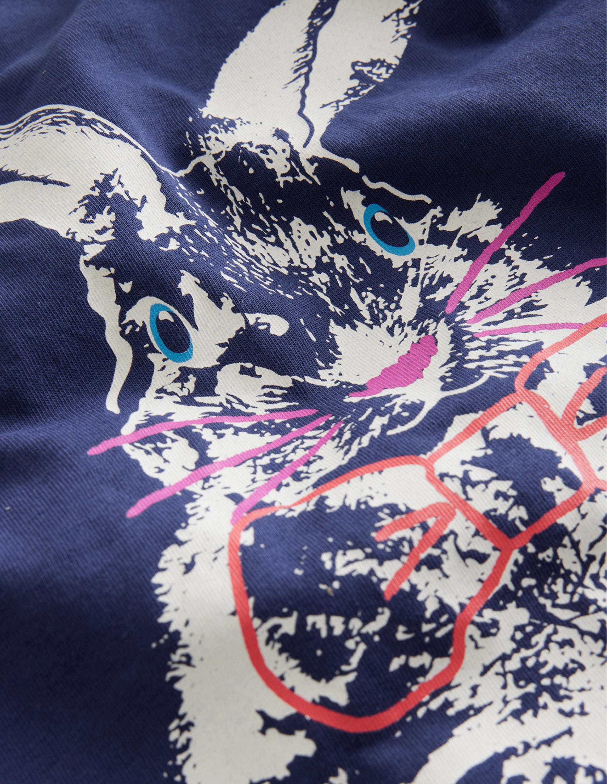 T-shirt à logo métallisé-Lapin bleu universitaire - Image 3