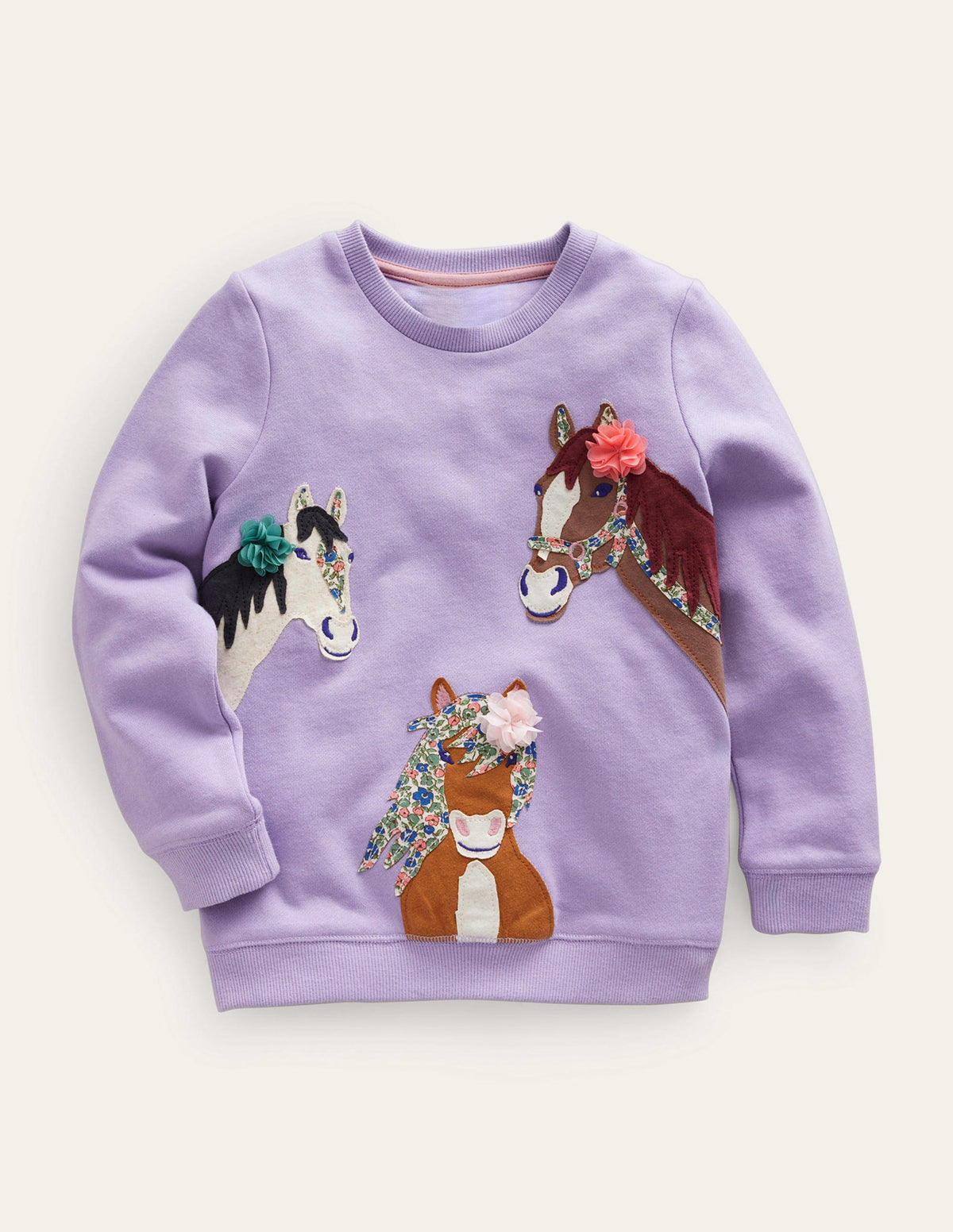 Sweatshirt mit Logo-Applikation-Rittersporn „Misty Lavender“ - Image 1