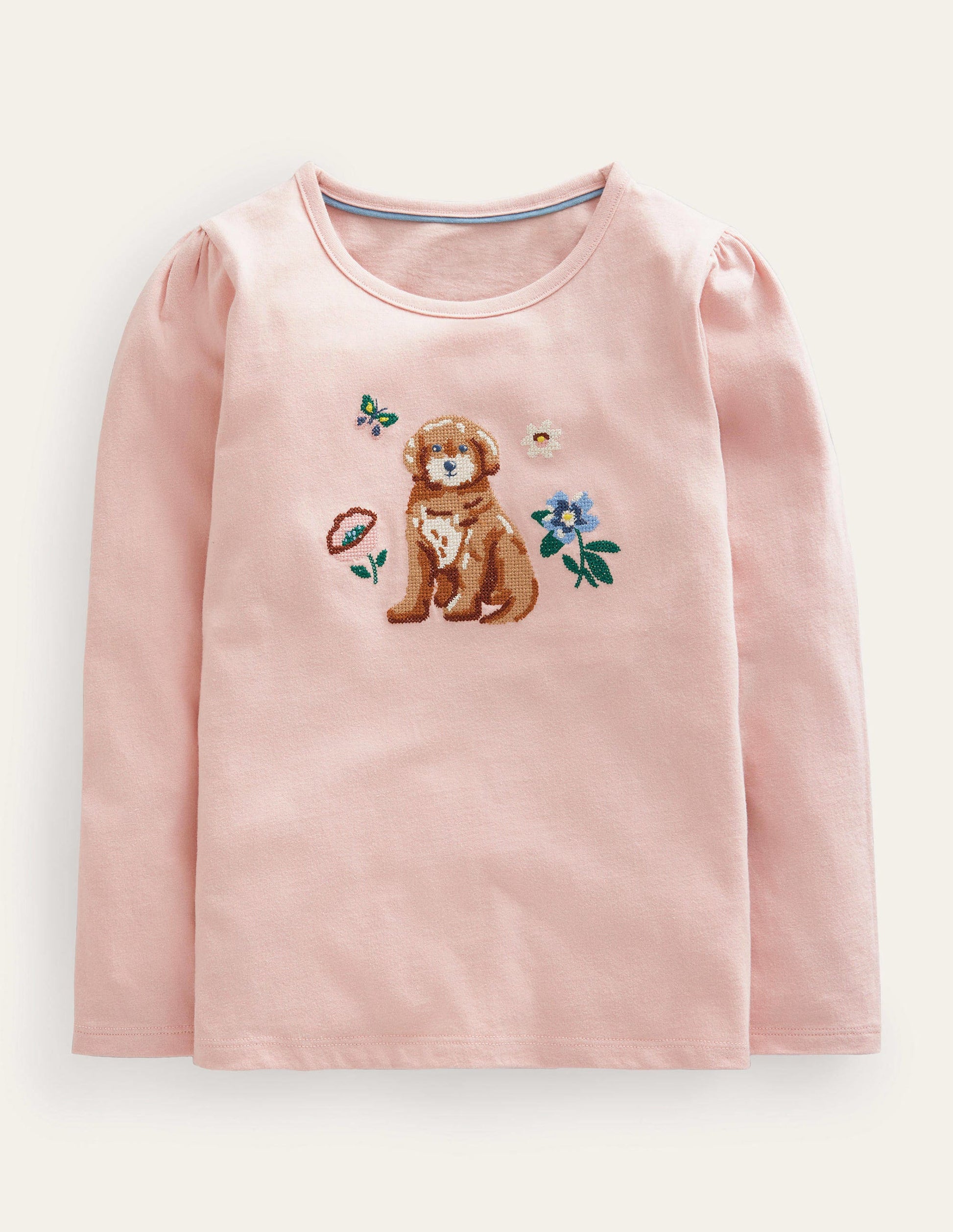 Besticktes T-Shirt-Provence Altrosa-1