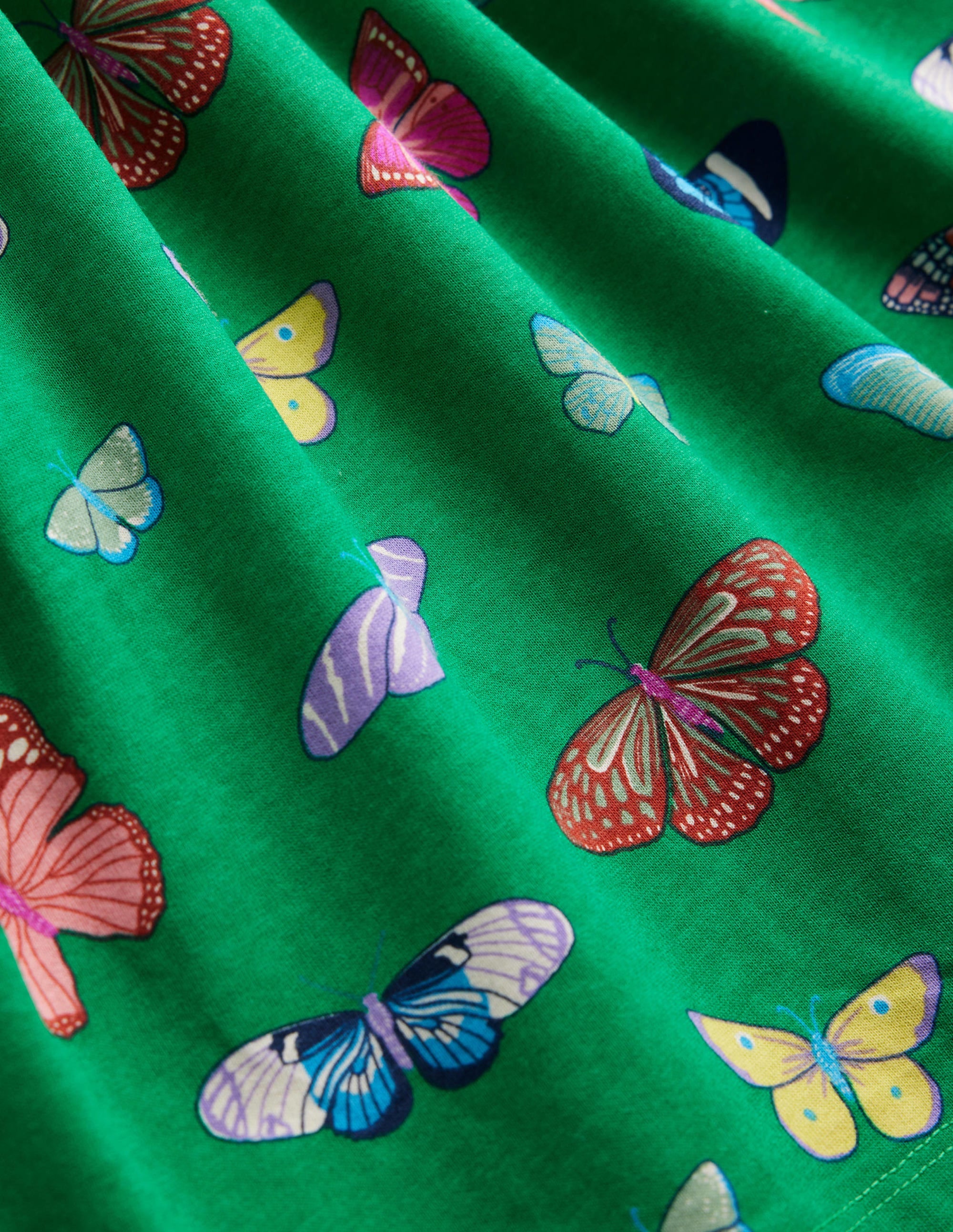Robe fun à manches courtes en jersey-Papillons vert prairie - Image 3