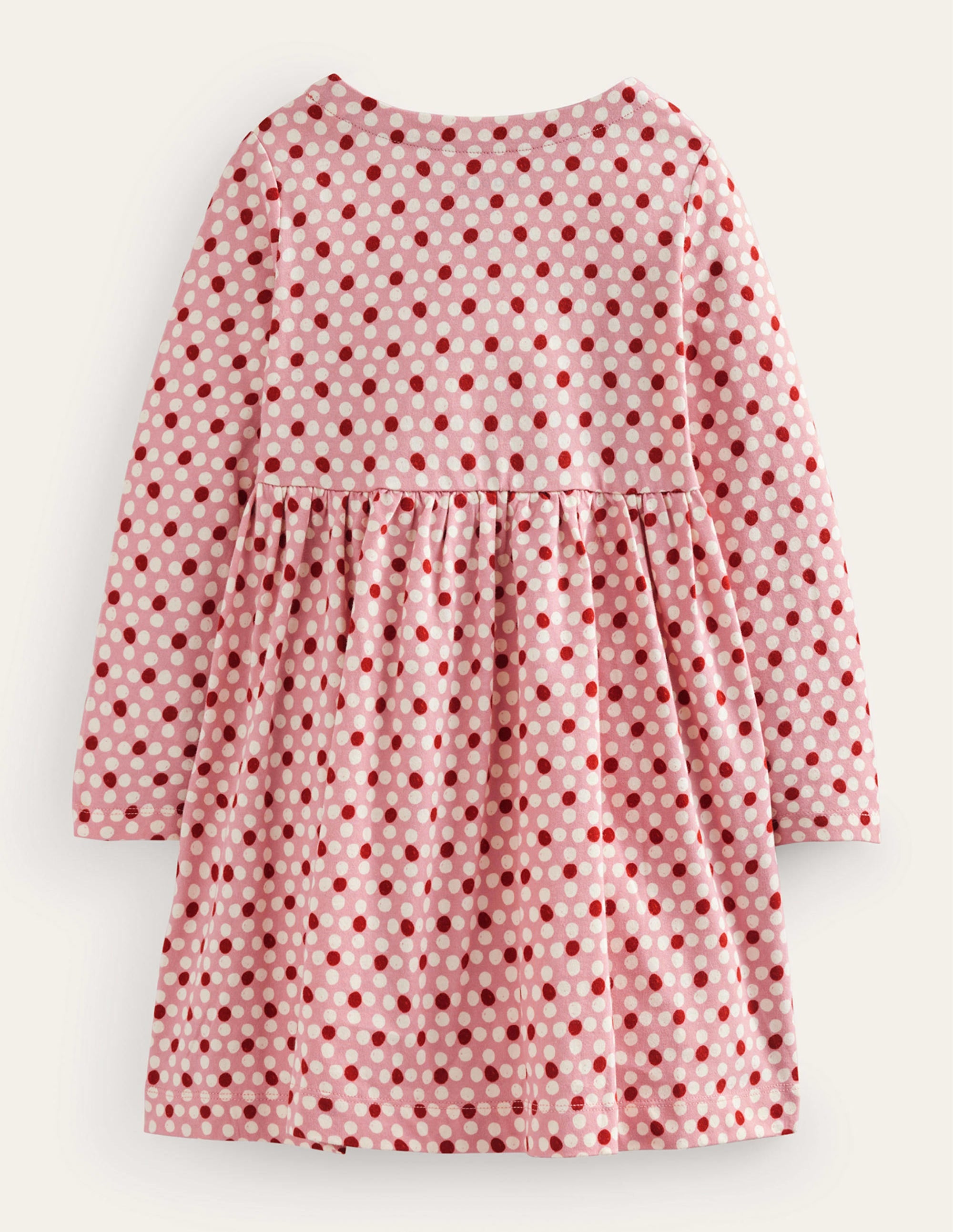 Lustiges Jerseykleid mit langen Ärmeln-Mandelrosa Geo Blume - Image 2