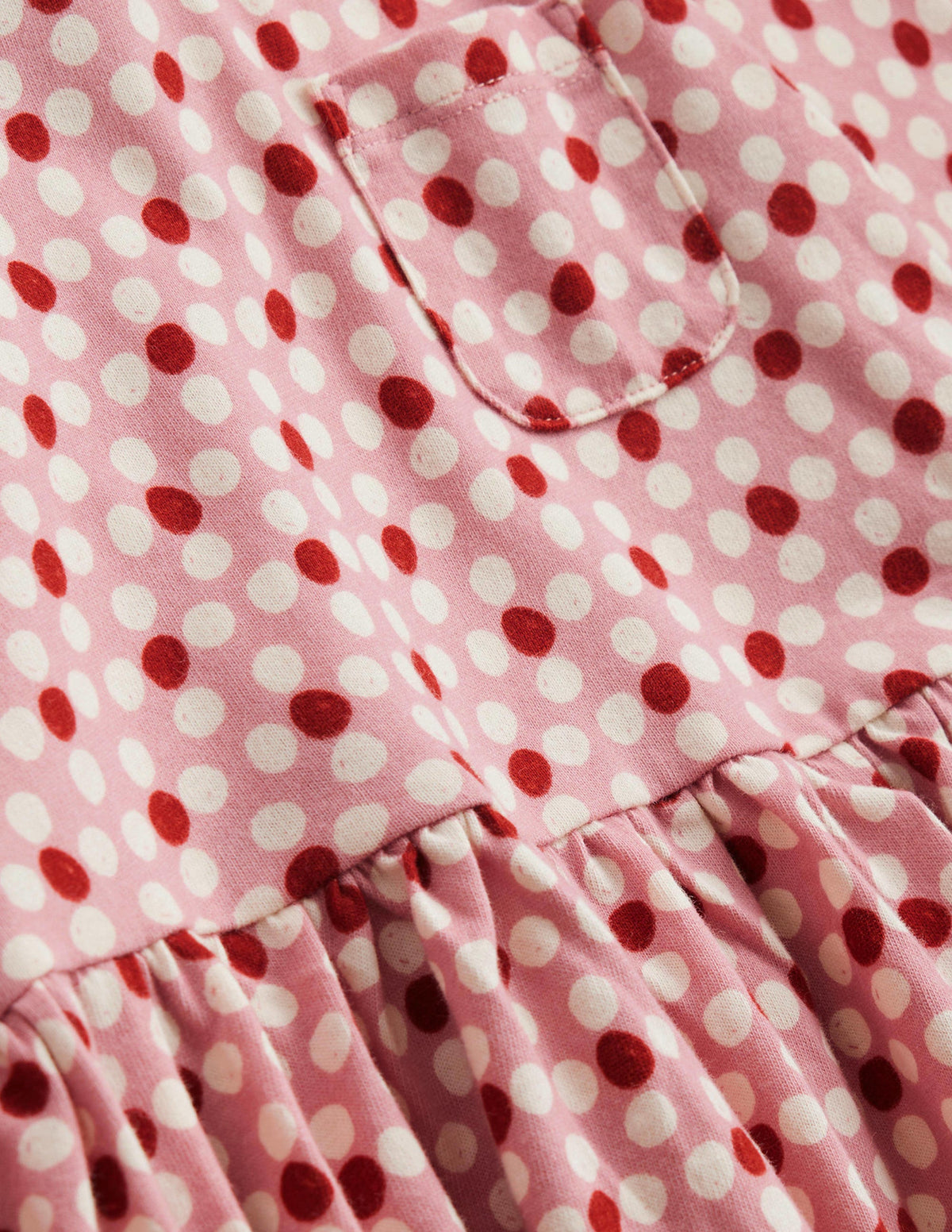 Lustiges Jerseykleid mit langen Ärmeln-Mandelrosa Geo Blume-3